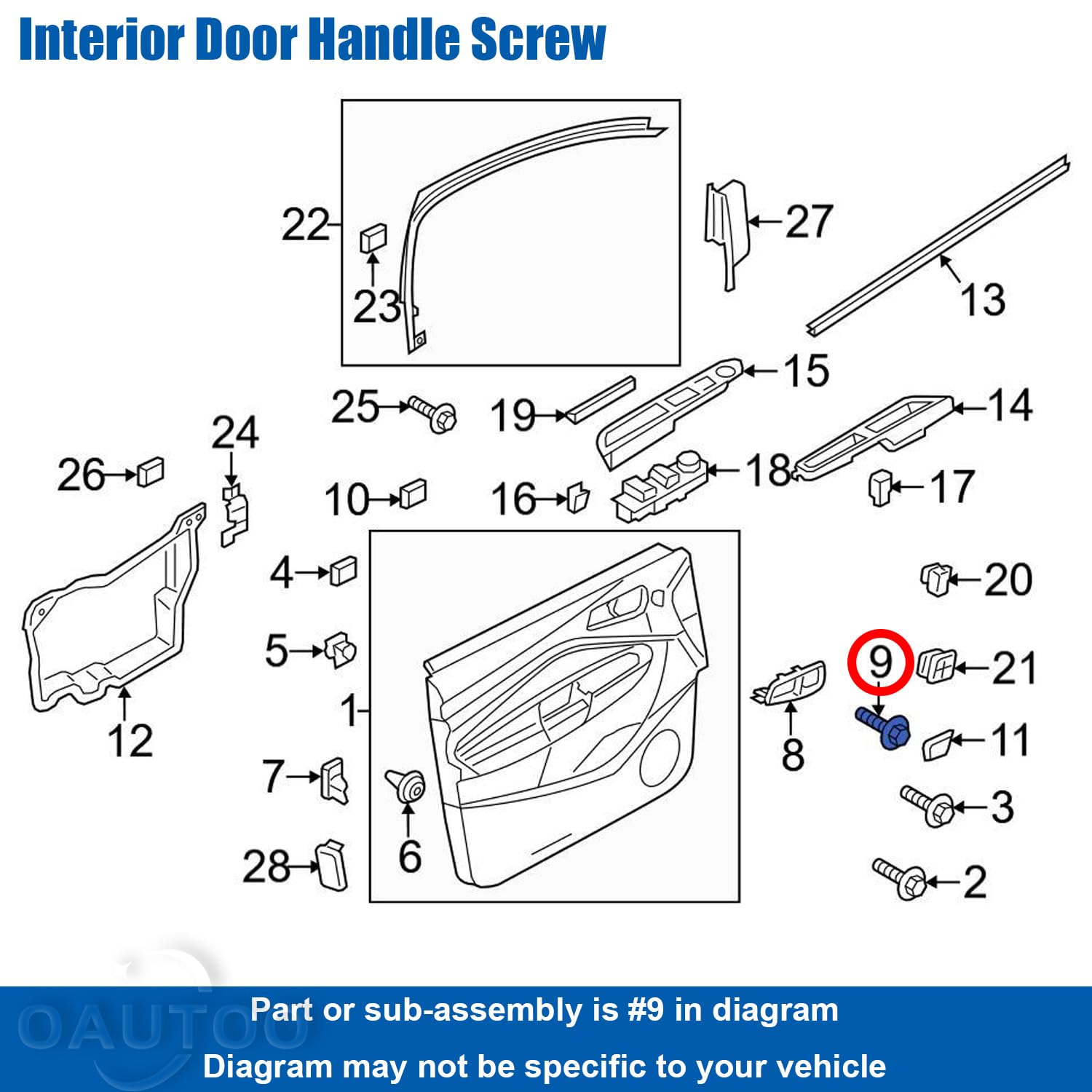 Oautoo 20Pcs Bumper Cover Splash Shield Bolt Fender Liner Screw W716345-S450B For Ford Edge Escape Explorer F150 Fushion Maverick Fis Mustang Mkc Mkx Mkz 2013-On