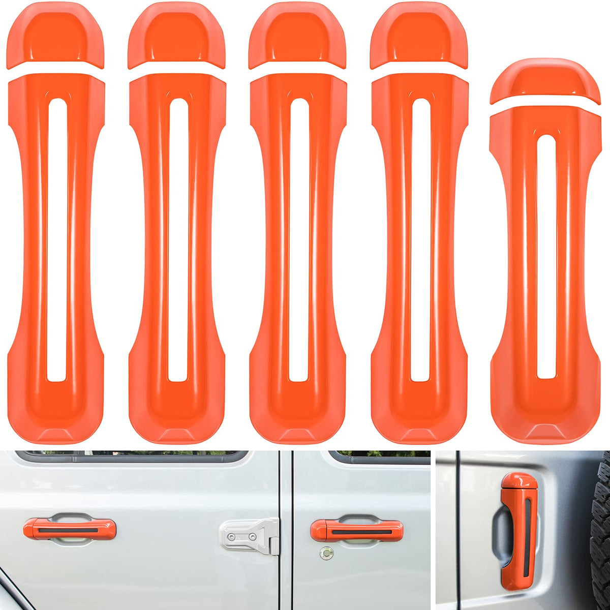 Door Handle Inserts Cover Trim+Tailgate Handle Cover for 2018-2024 Jeep Wrangler JL JLU Sports Sahara Freedom Rubicon Unlimited 