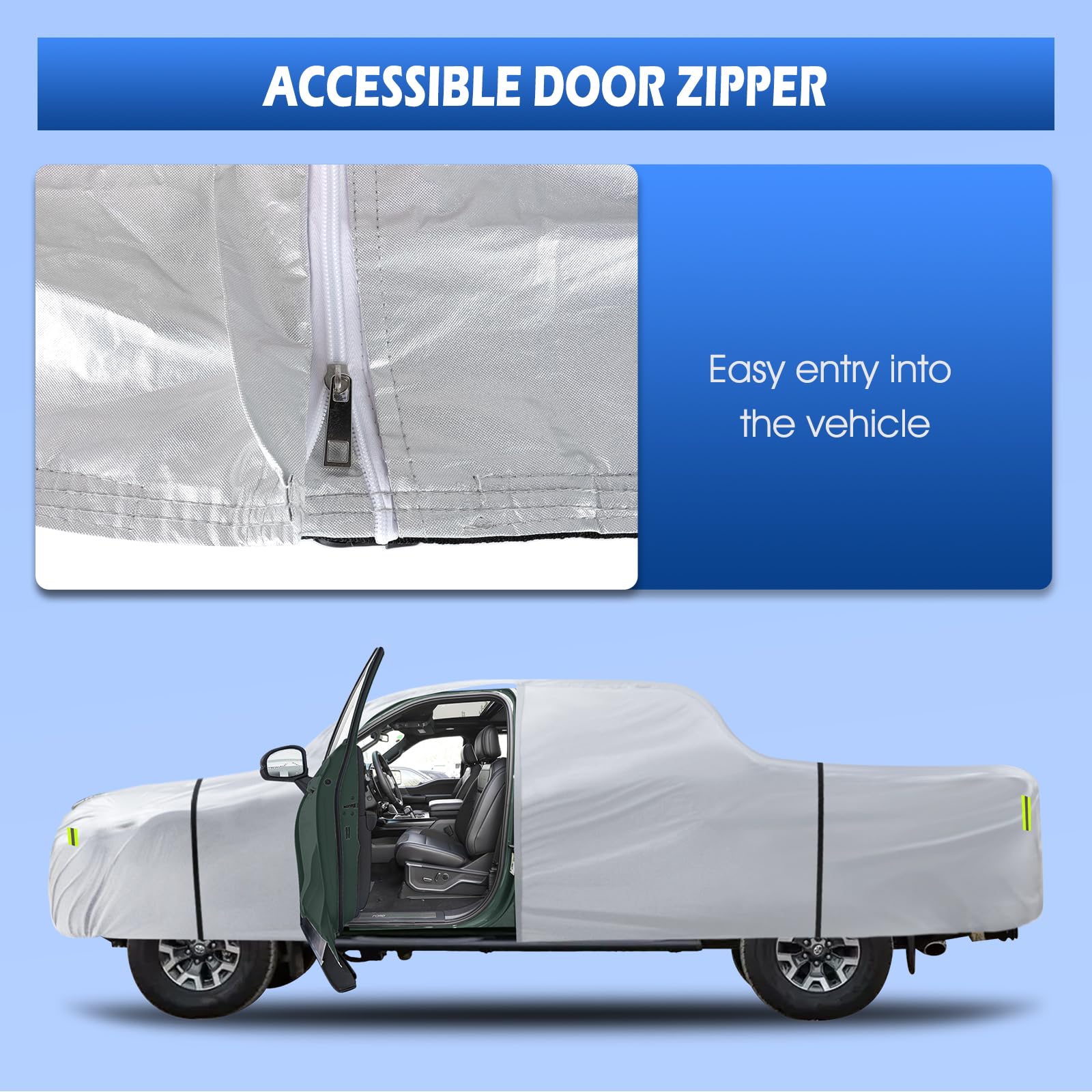 Truck Cover Waterproof All Weather, 6 Layers Pickup Cover Fit For Toyota Tacoma, Ford Ranger, Chevrolet Colorado, Nissan Frontie