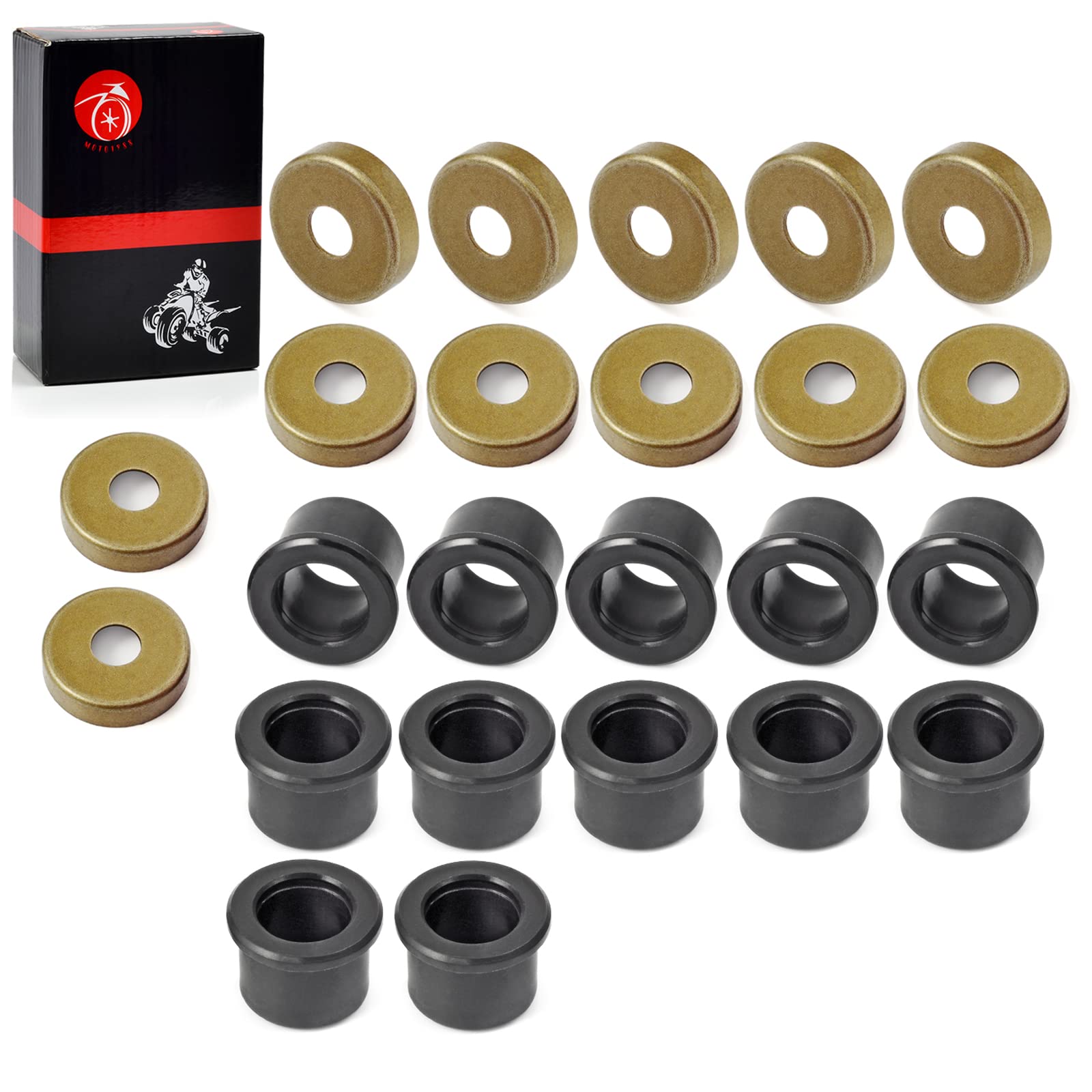12Pcs A Arm Bushing & Dust Cover Seal Caps Rebuild Kit For Yamaha Yfz450 Raptor 125 250 660 700 Banshee 350 Yfz350 Blaster 200 Y