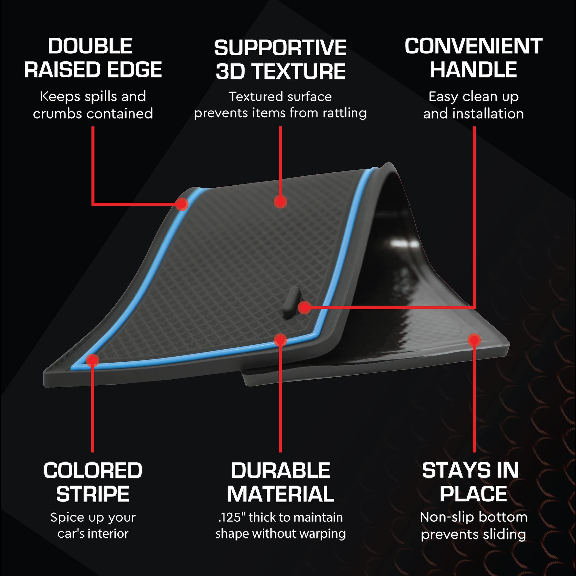 Cupholderhero Fits Honda Civic 2013-2022 Accessories, Premium Custom Non-Slip Anti-Dust Cup Holder Inserts, Center Console Liner