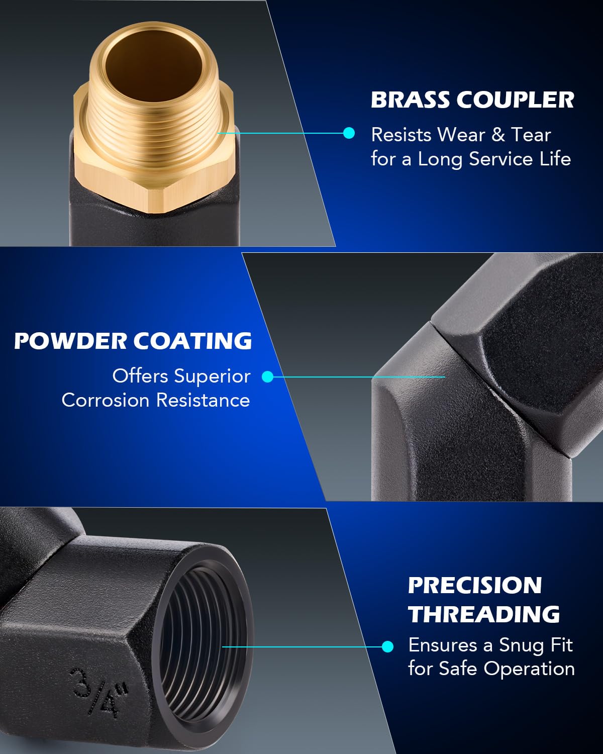 Orion Motor Tech Fuel Hose Nozzle Swivel, 3/4'' Dual NPT Threads Fuel Transfer Swivel Multi Plane 360 Rotating Fuel Tank Fuel ho