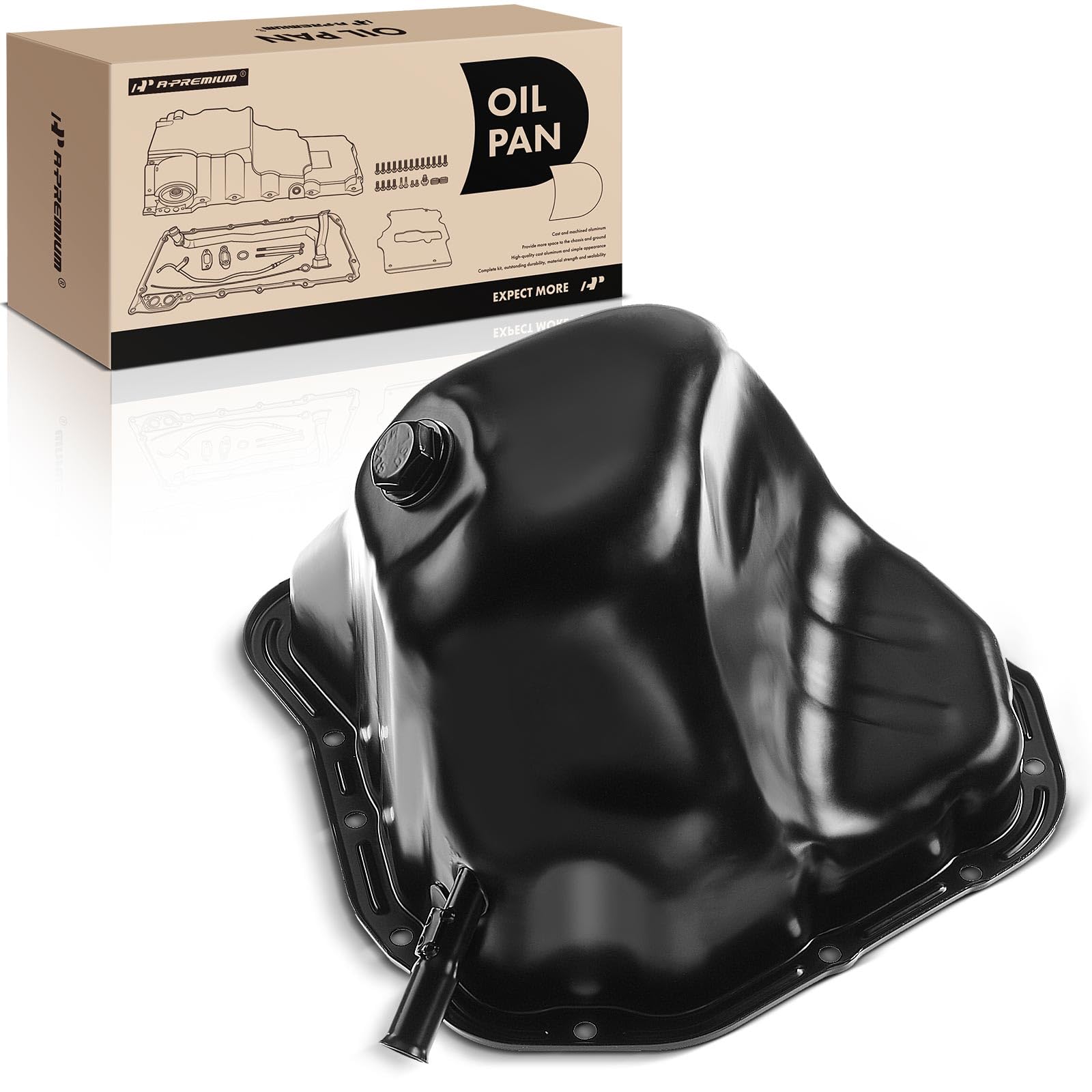 A-Premium Engine Oil Pan Sump With Drain Plug Compatible With Subaru Outback/Legacy 2006-2009, Forester 2006-2013, Impreza 2006-