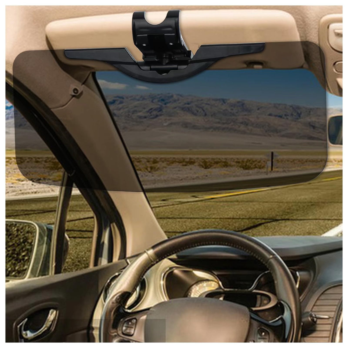 Sun Visor Extender,HD wear-Resistant PC Lens,Anti- Polarized/Anti-GlareAdjustable car Visor Extender, Driving Goggles, Easy to I