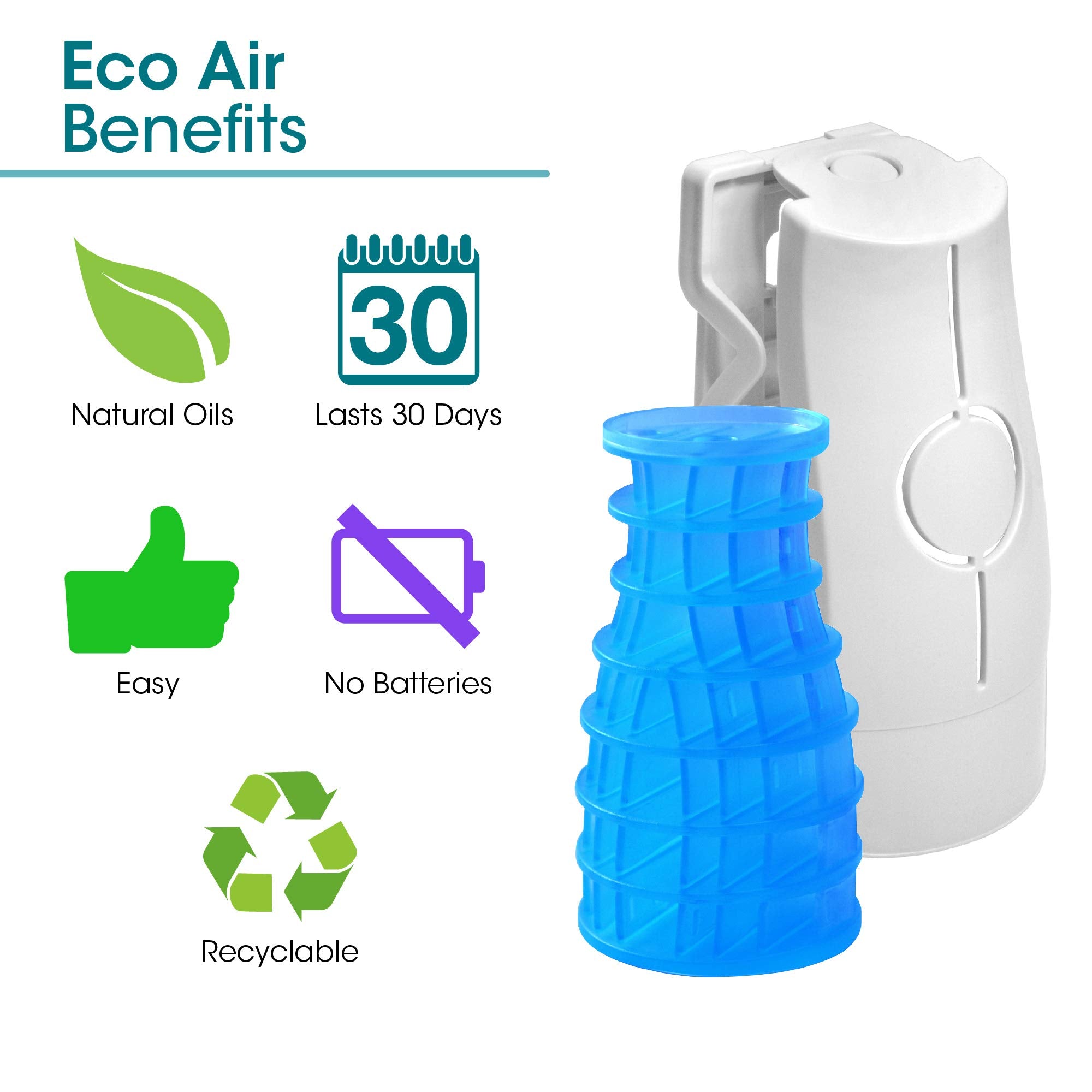 Fresh Products Eco-Air Refill, Air Freshener, Dry Fragrance Refill, Natural Oils, No Acetone or Propellants, Lasts 30 Days, Eco-