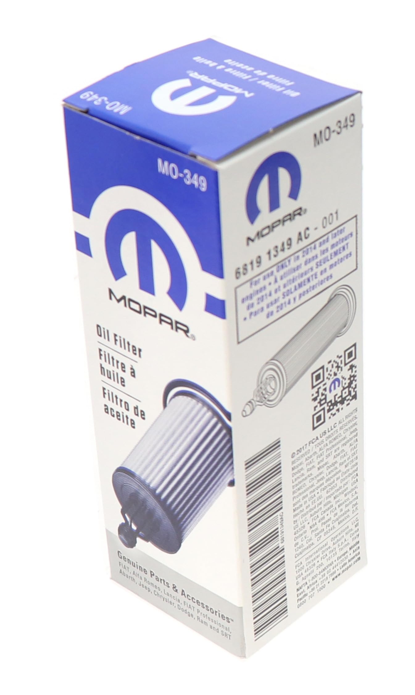 Mopar 68191349Ac Filter Engine Oil
