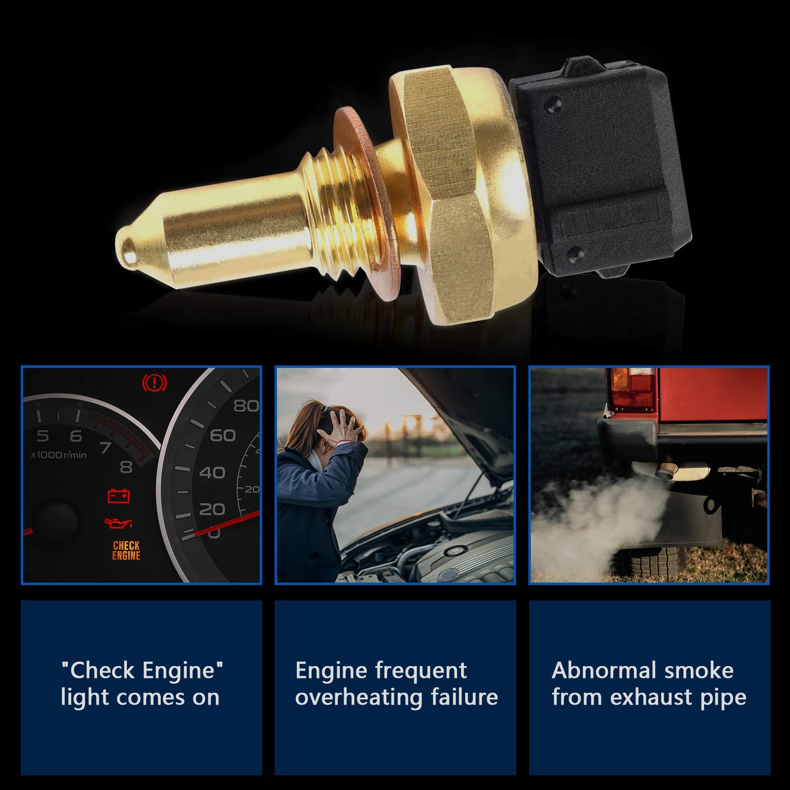 Otuayauto Engine Water Coolant Temperature Sensor -Replacement For Bmw 320I 325Ci 325I 325Xi 328I 330I 330Xi 335Xi 525I 528I 530