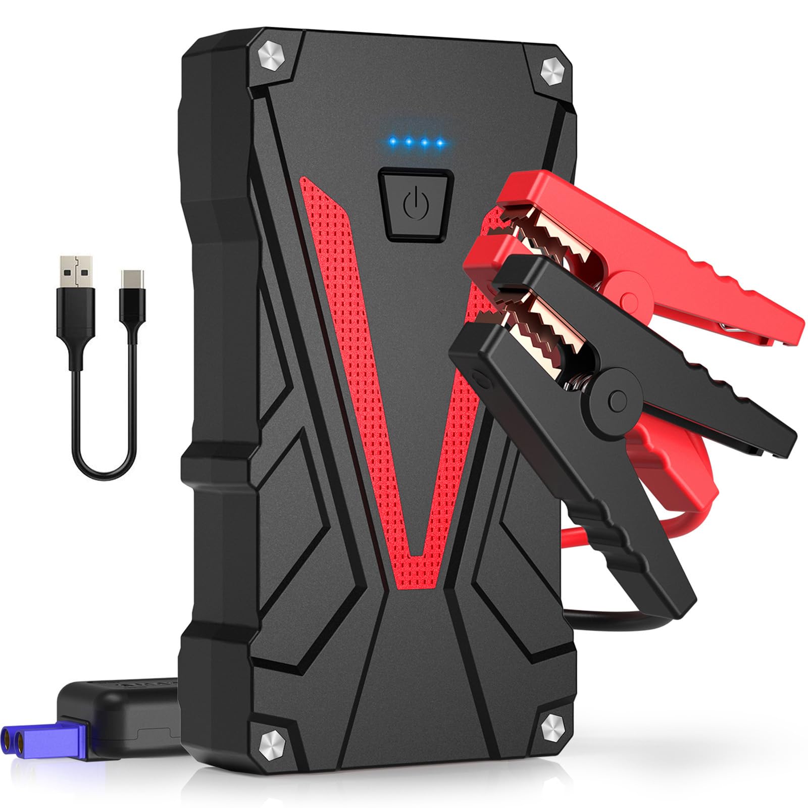 Portable Car Jump Starter, 6000A Fast Charging Car Battery Jump Starter Battery Pack (All Gas/10L Diesel) Jump Box Car Battery J