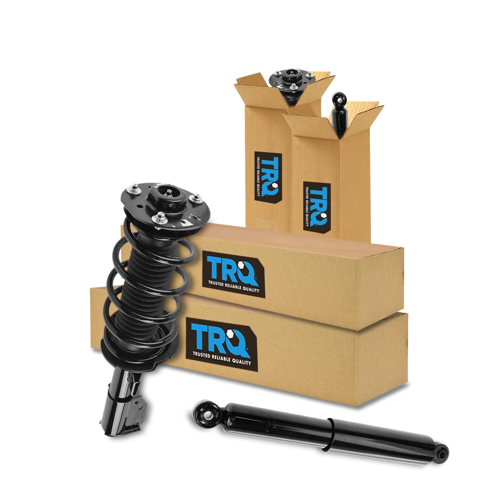 Trq Front And Rear Complete Strut Assembly & Shock Absorber Kit Complete Strut & Coil Spring Assembly Compatible With 2010-2017 