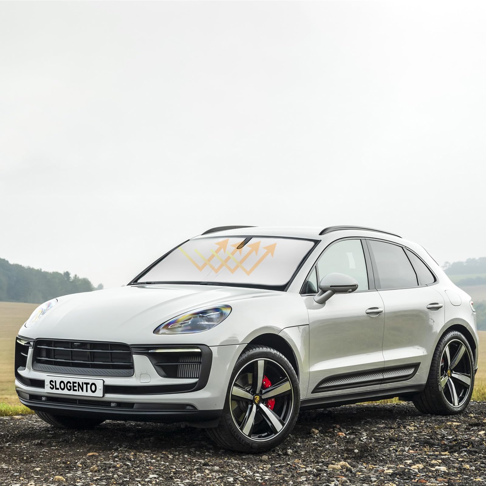 Slogento Car Sun Shade Windshield Sunshade For 2014-2024 2025 Porsche Macan Suv Accessories Front Window Sun Shields Custom Fit
