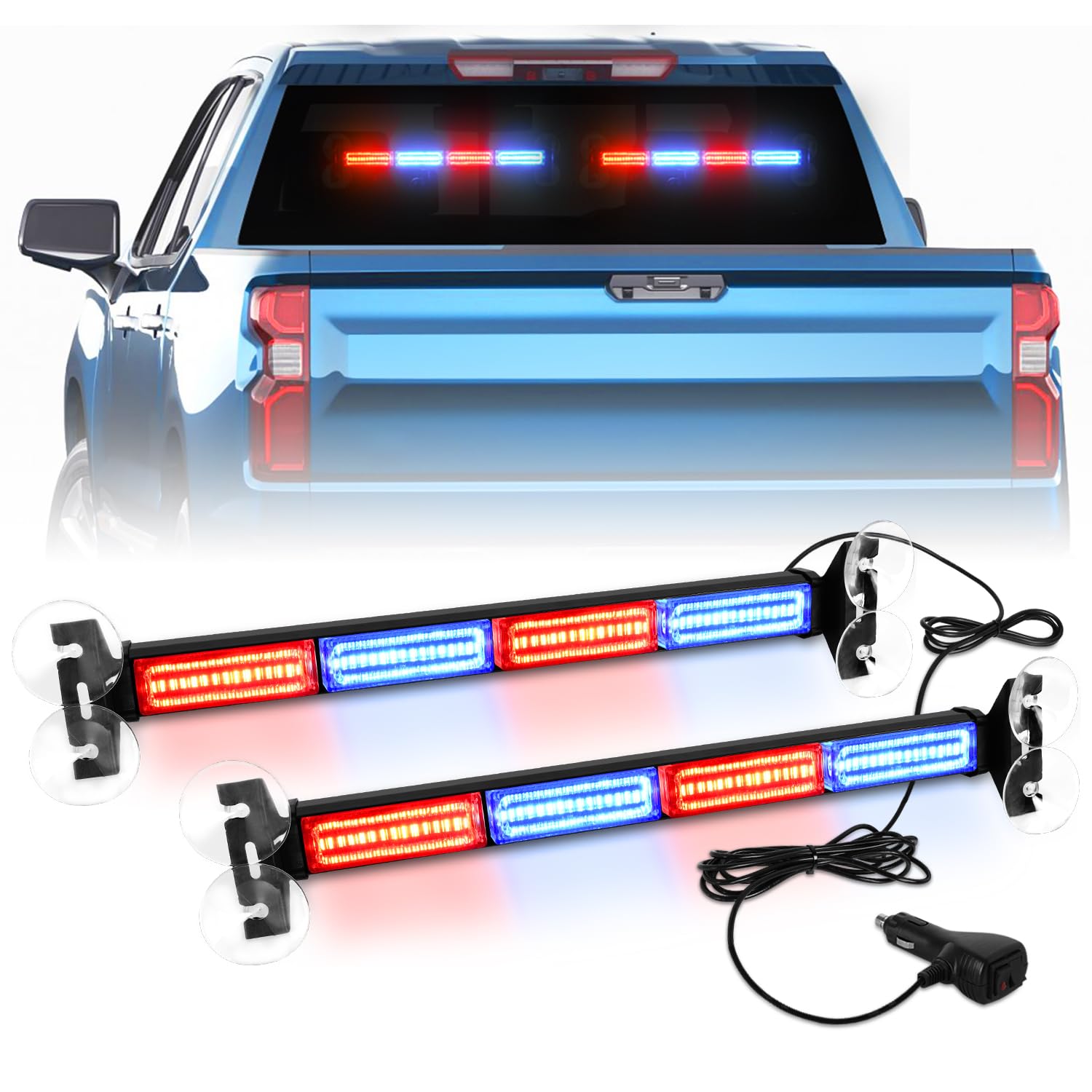 Lrter 2X17.7 Traffic Advisor Light Bar Emergency Warning Flashing Safety Interior Windshield Strobe Lights For Construction Vehi