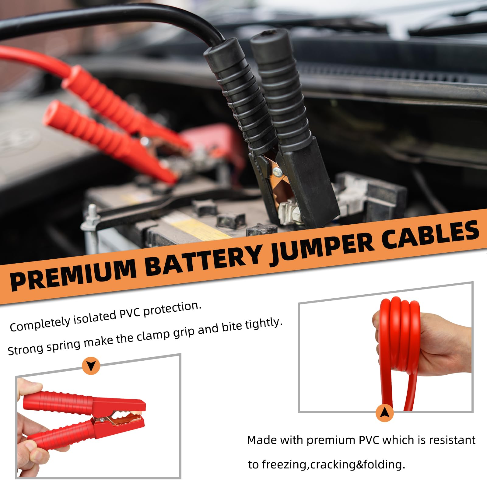 Cyecttr Car Roadside Emergency Kit,Auto Vehicle Truck Safety Emergency Road Side Assistance Kits With Jumper Cables,Safety Hamme