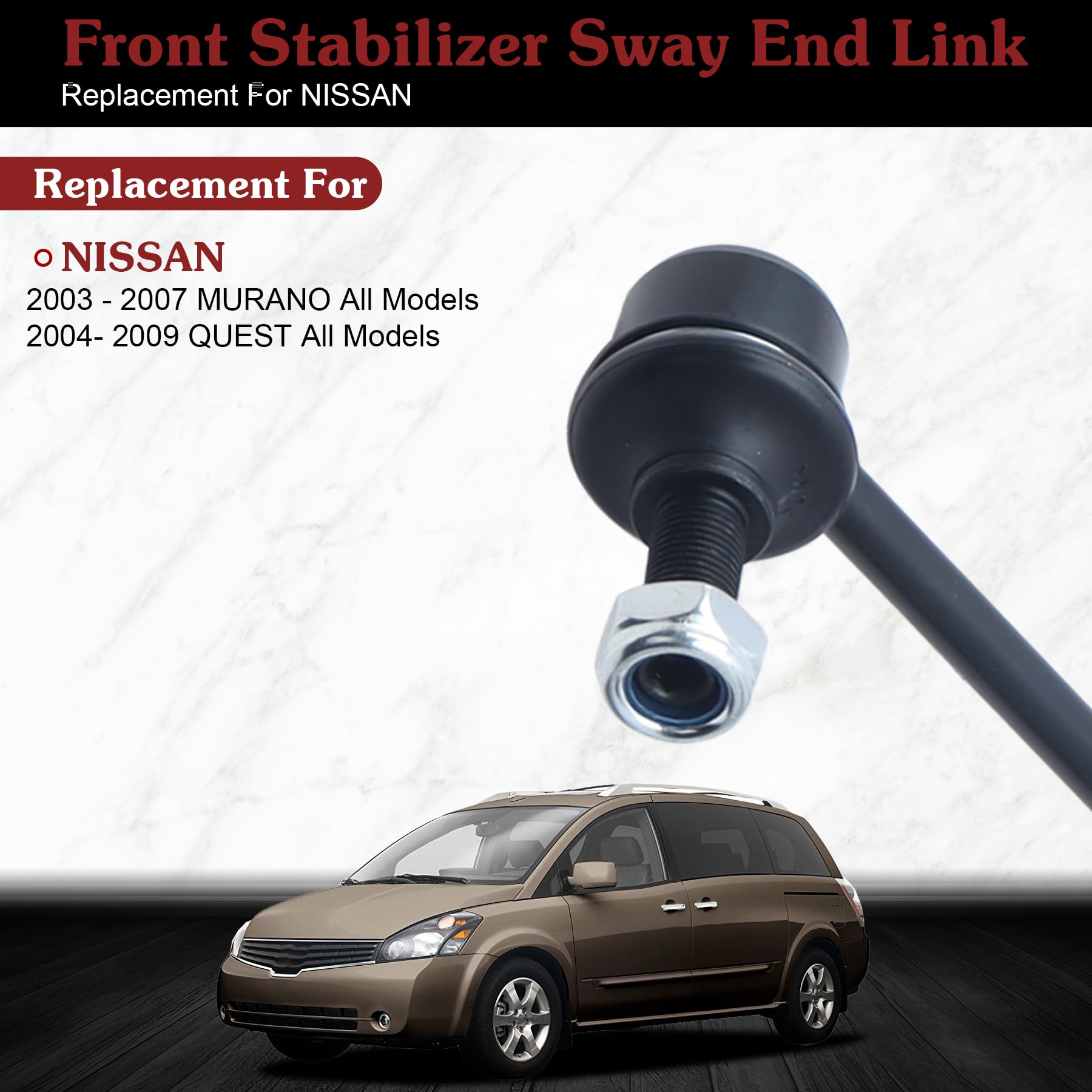 Stiueoav K80255 Sway Bar Link - Front Stabilizer End Link Compatible With 2003-2007 Murano?2004-2009 Quest