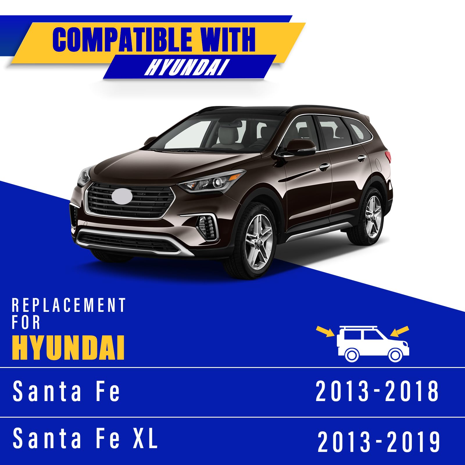 3 Wipers Replacement For 2013-2018 Hyundai Santa Fe/2013-2019 Hyundai Santa Fe Xl, Windshield Wiper Blades Original Equipment Re