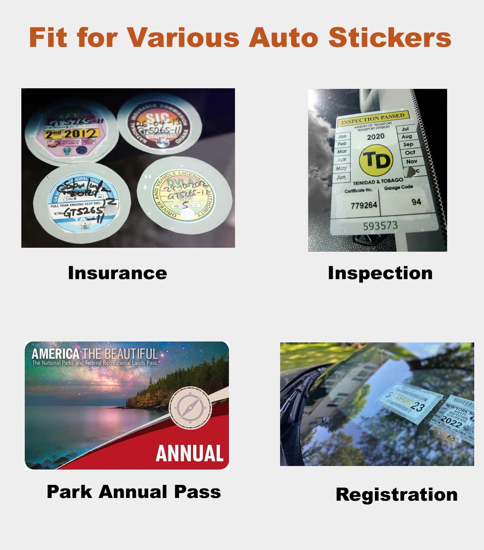 JINCH Windshield Sticker Applicator Holder Static Cling, 10 Pack 4 x 6 Inches Heat-Resistant Clear PET Electrostatic Film for Ve