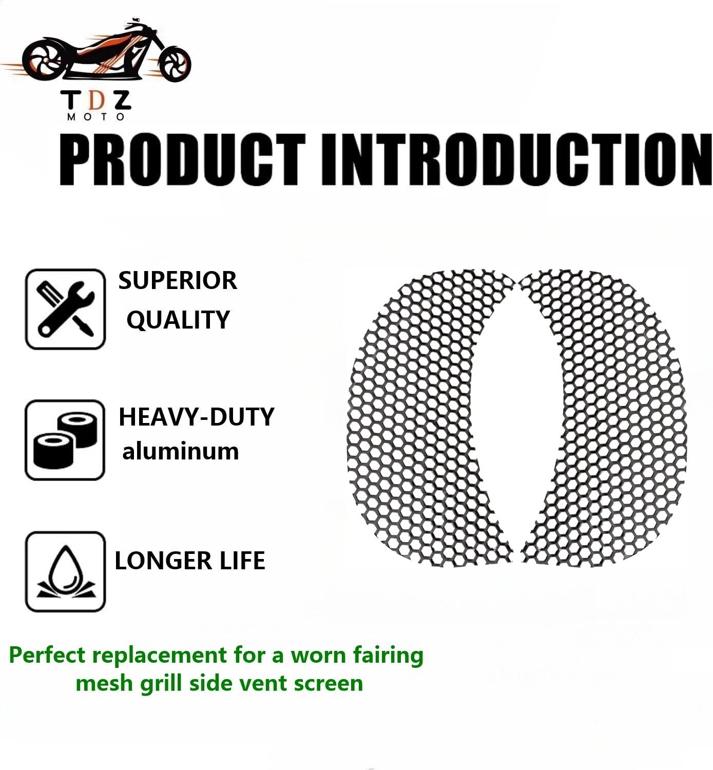 Tdz ????????-???????? Fairing Mesh Grill Side Vent Screen Fits For Road Glide Custom Fltrx Special Fltrxs Glide Ultra Fltru Fltr
