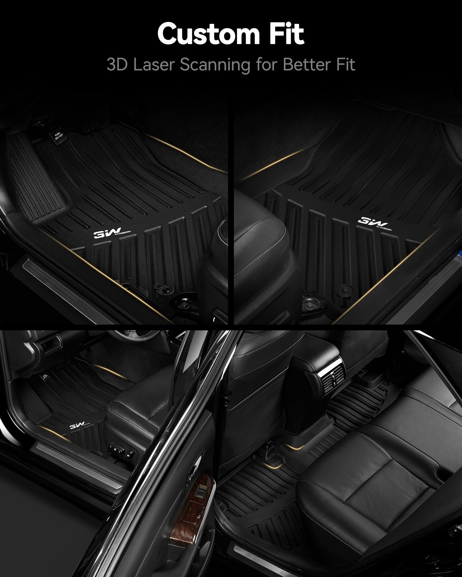 3W Cargo Liner Fit For 2019-2024 2025 Mercedes-Benz G Class/G500/G550/Amg G63 Suv Tpe All Weather Custom Fit Trunk Mat, Black