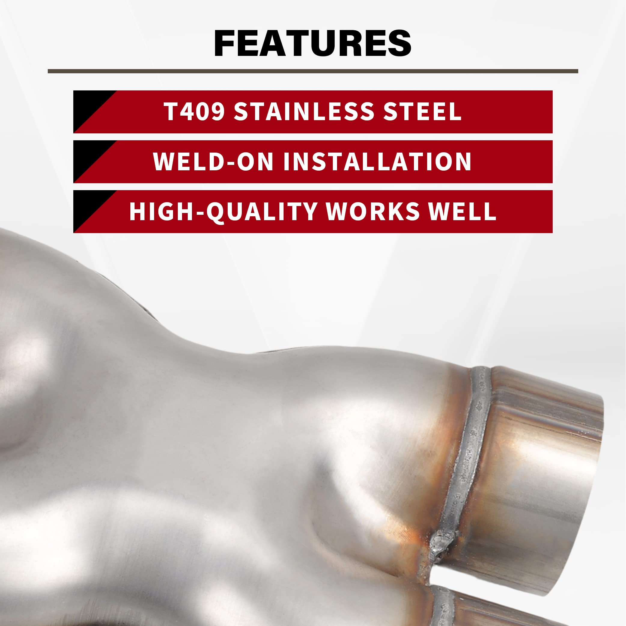 Fgjqefg T409 Stainless Steel X Pipe 3'' Inch Id Dual To 3'' Inch Id Dual Stamped Exhaust Adapter Connector, Crossover X-Pipe,Overall Length: Approx. 12, Universal