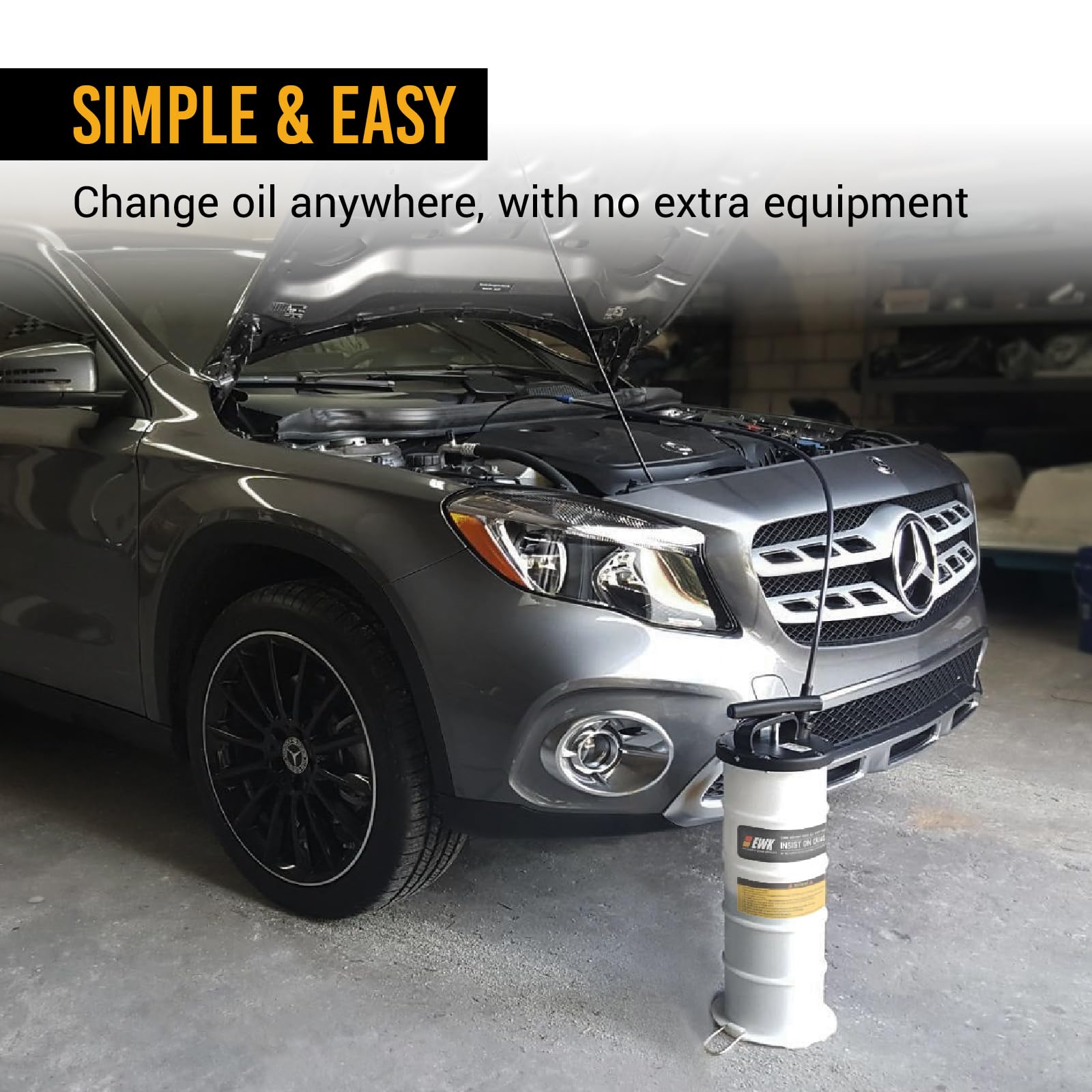 Ewk 6.5L Manual Oil Extractor Change Pump For Automotive Fluids Vacuum Evacuation