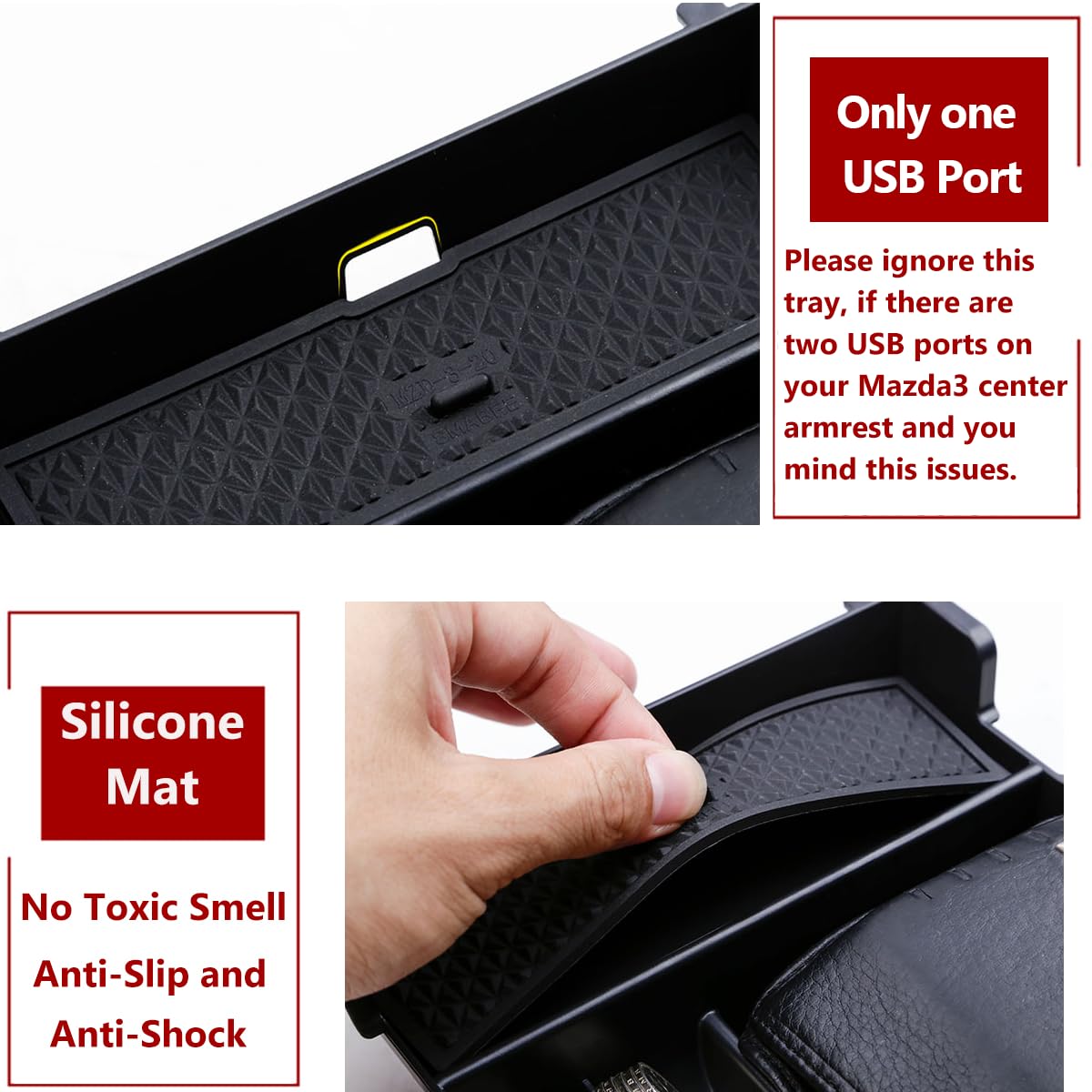 Ttcr-Ii For Mazda3 Center Console Organizer Tray 2019-2025, For Mazda 3 Center Armrest Storage Box, Compatible With 2019-2025 Ma
