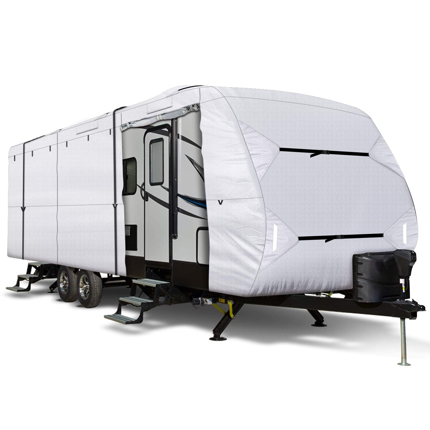 Leader Accessories Upgrade 210D 22'-24' L Travel Trailer Rv Cover With Adhesive Repair Patch, Ripstop Diamond Camper Cover