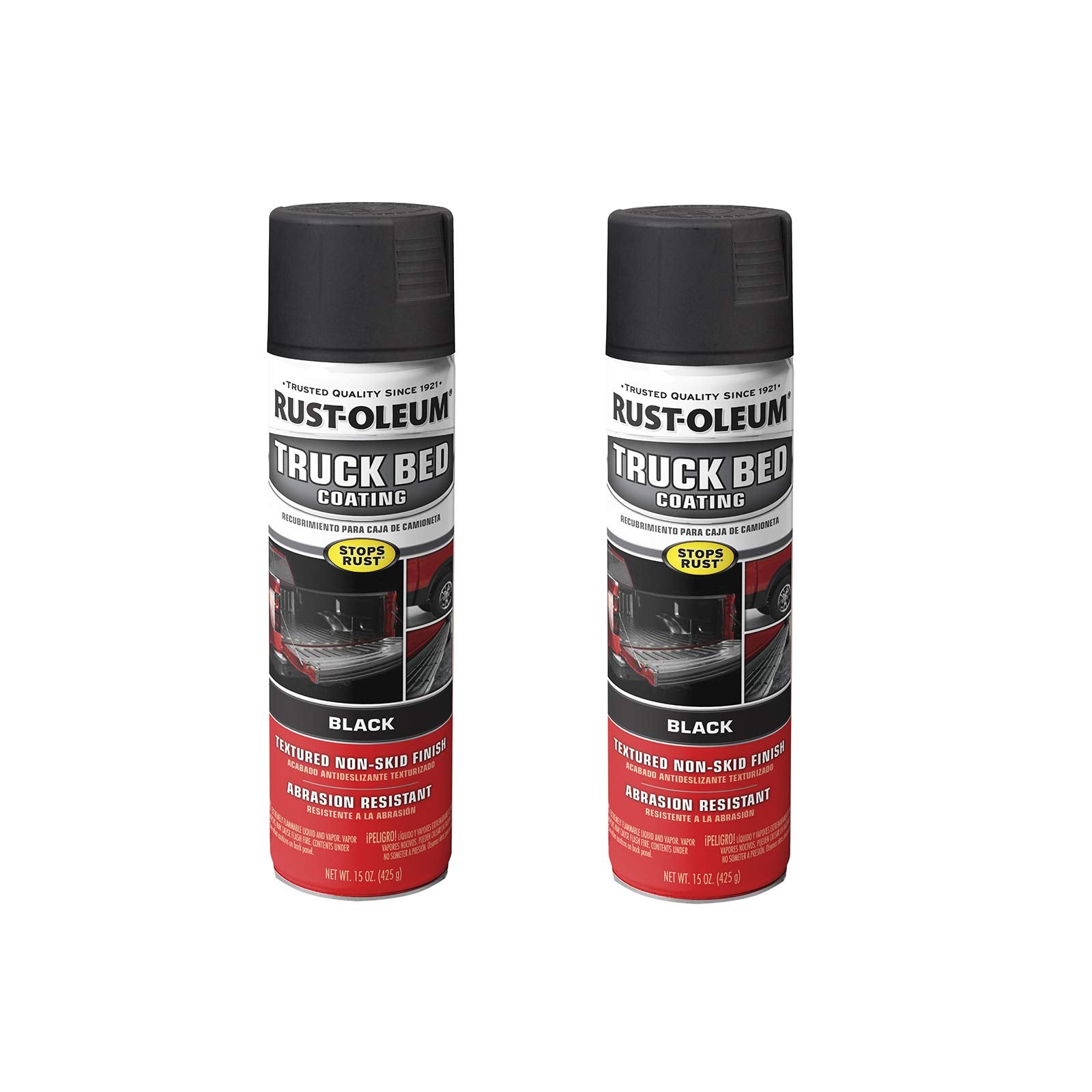 Rust-Oleum 248914-2Pk Truck Bed Coating Spray Paint, 15 Oz, Black, 2 Pack