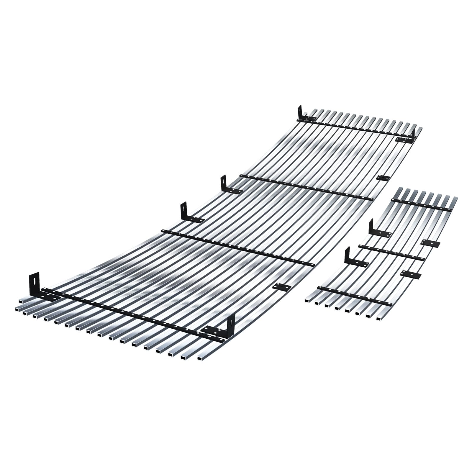 Aps Premium Stainless Steel Polished Chrome 8X6 Horizontal Billet Grille Insert Compatible With Ford F-150 2009-2014 Combo N19-S