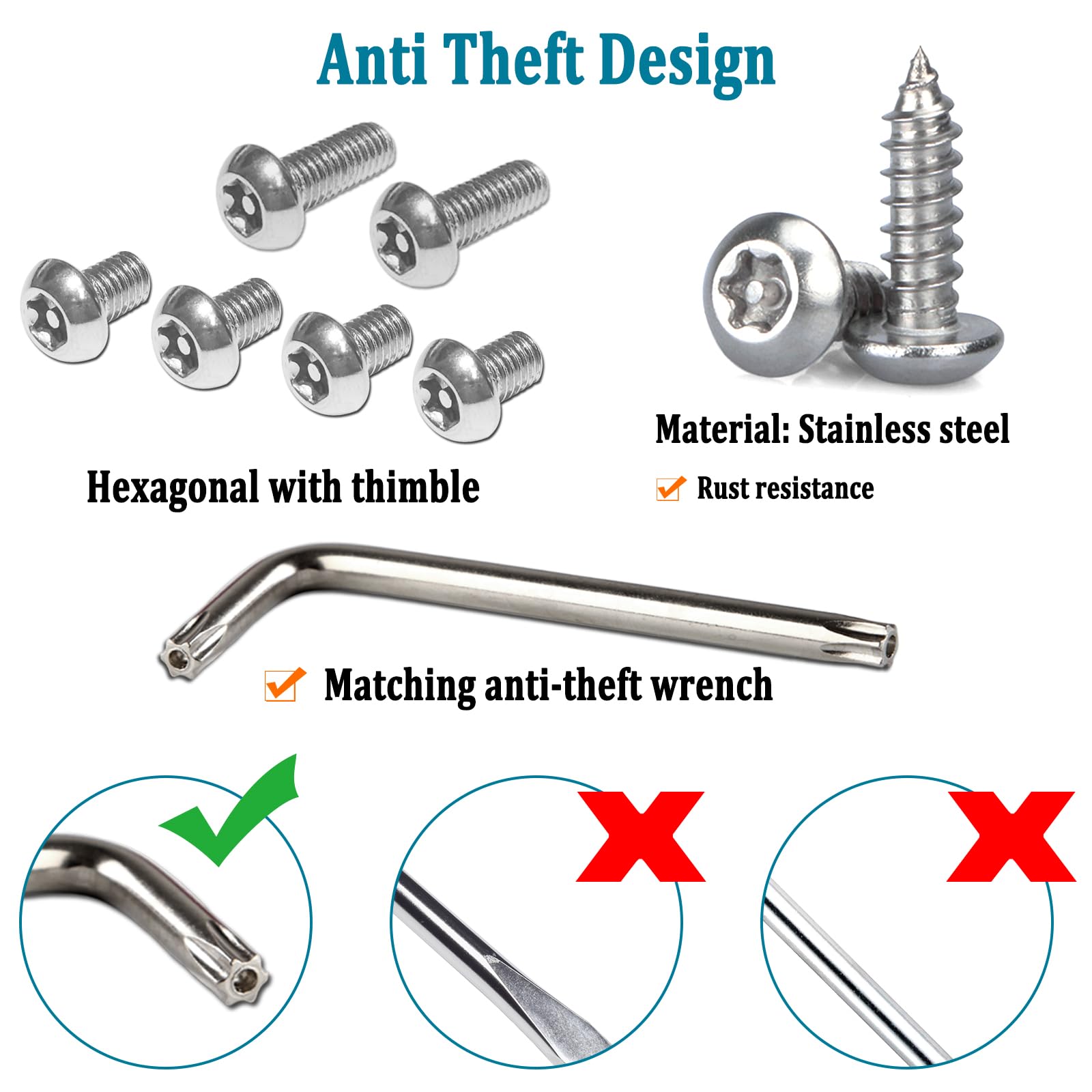 Aootf Front License Plate Bracket Holder- Front License Plate Mounting Kit For 2 Drill Holes Bumper, Universal Car Tag Adapter W
