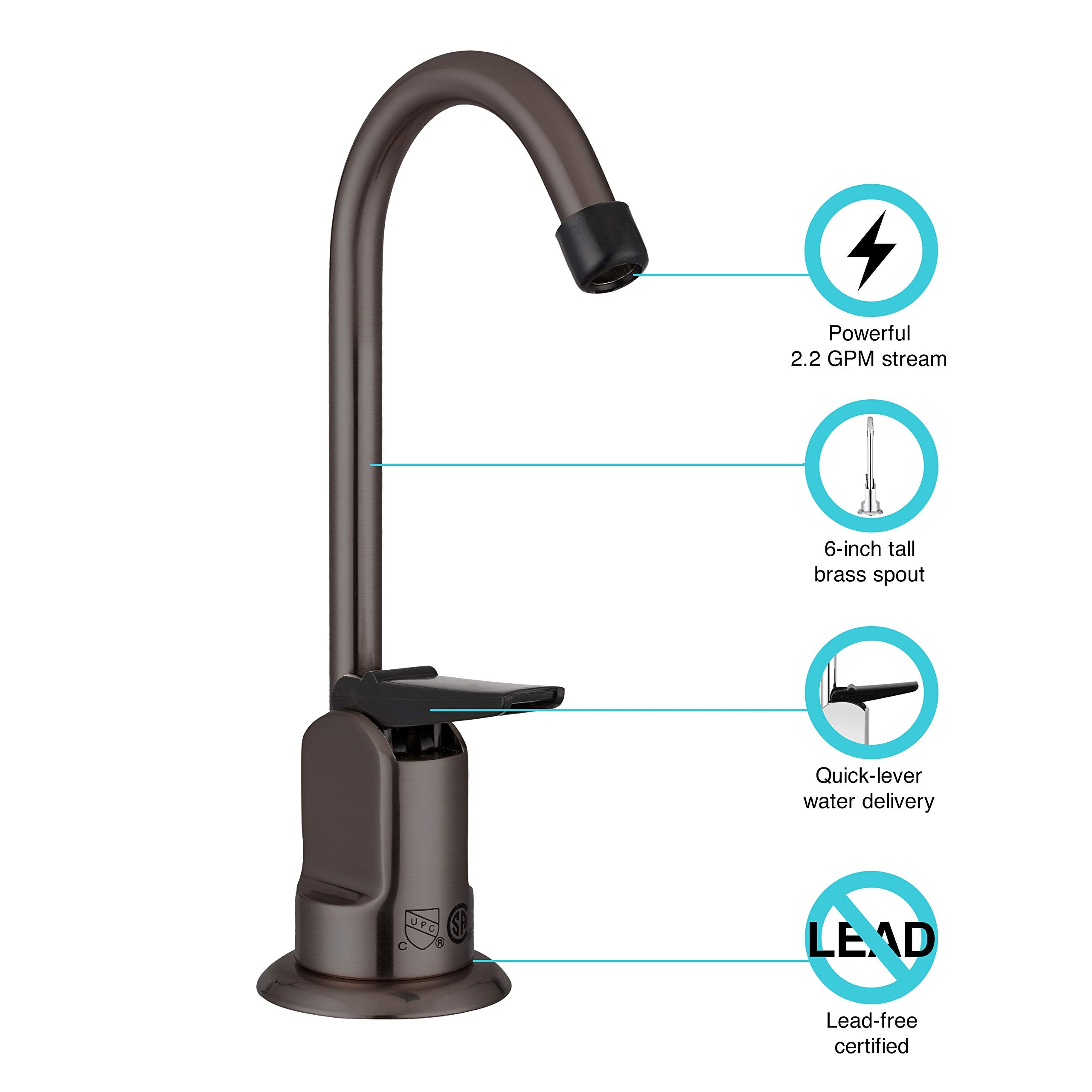 Dura Faucet Df-Df350-Vb Rv Drinking Faucet - 6-Inch Tall (Venetian Bronze)