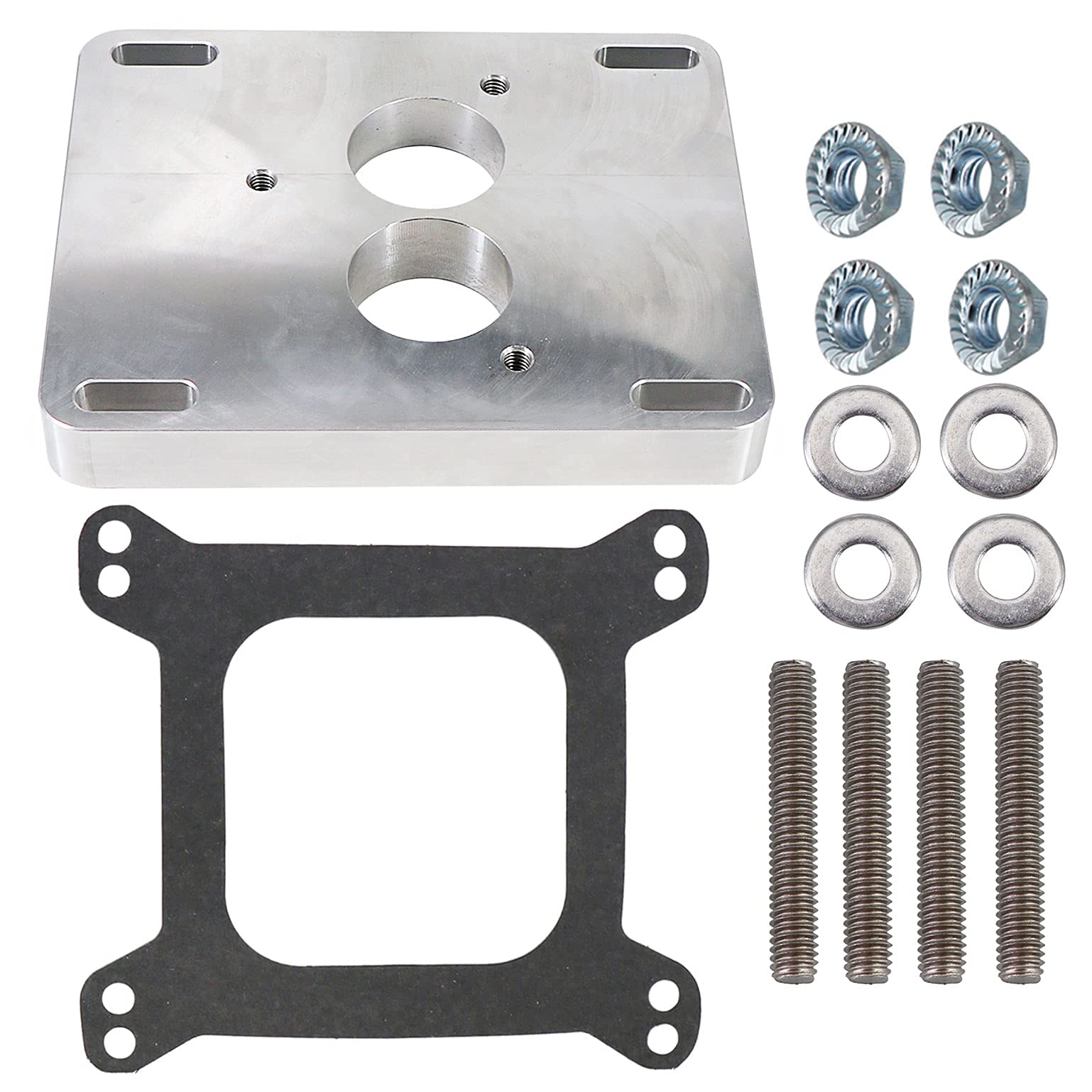 Tektall Intake Manifold Adapter Replace For Tbi 5.7 350 Adapts A Small Block 1.75' Bore Throttle Body Injection 1' Thick Fits Pattern 4-Barrel Manifold Alloy Durable