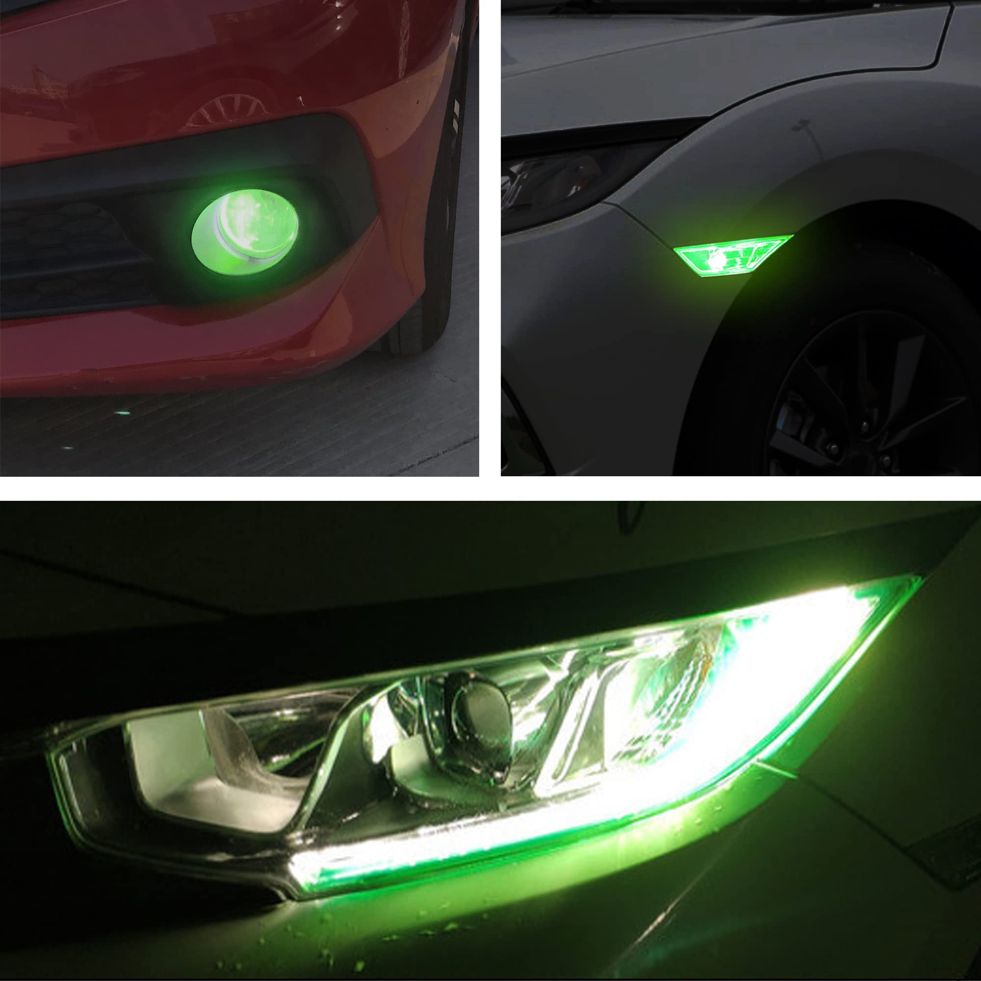 Tomall 3 Pair Vinyl Smoke Tint Fog Light Headlight Side Marker Light Film For Honda Civic 2016-2021 Fender Turn Signal Light Sti