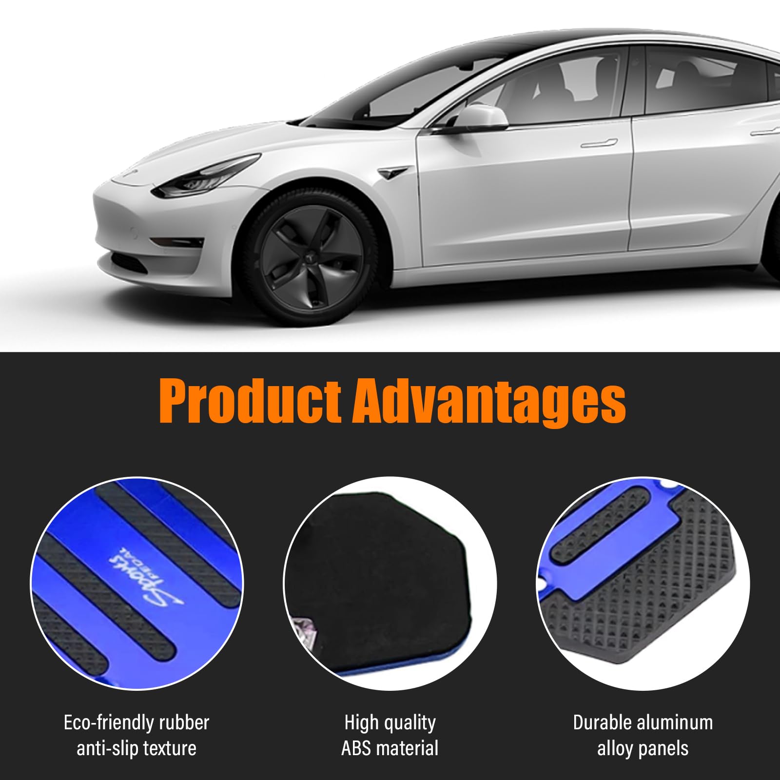 Ziciner 2PCS Non-Slip Car Pedal Pads, Automatic Gearbox Gas Pedal Brake Pedal Cover, Aluminum Alloy Brake Gas Clutch Pedal Kits,