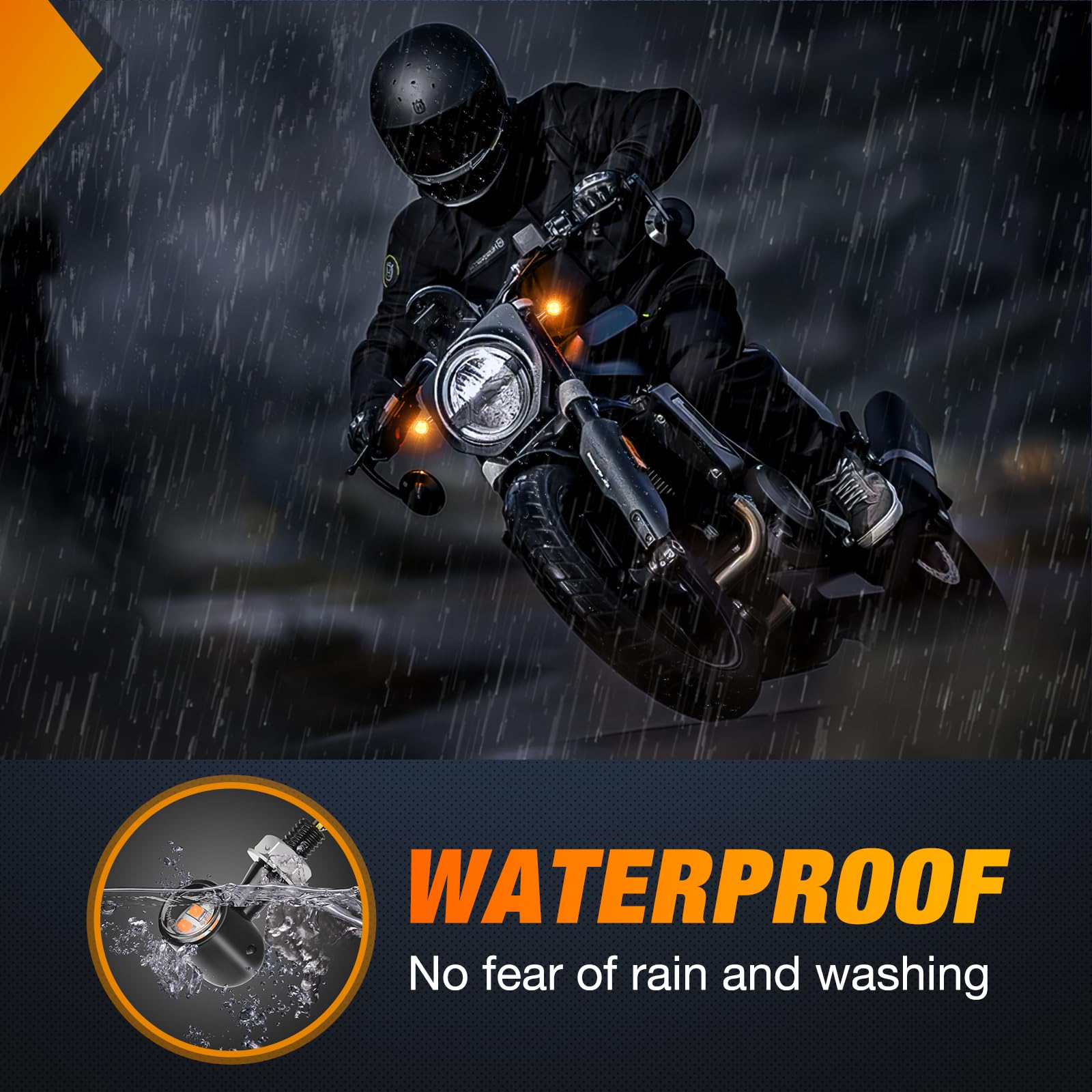 Nilight Motorcycle Led Turn Signals Front Indicator Light Yellow Beam Mini Size Blinkers Compatible With Harley Honda Kawasaki S