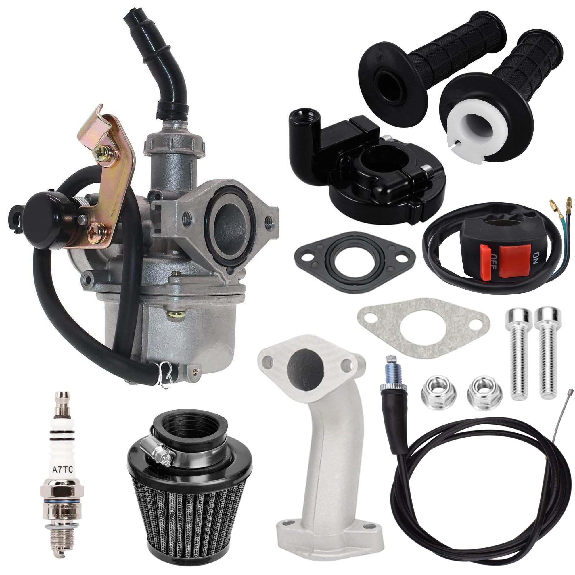 PZ19 Carburetor Kit for for 50cc 70cc 80cc 90cc 110cc 125cc ATV Dirt Pit Bike, Durable, Ideal for TaoTao Honda CRF, Chinese Quad
