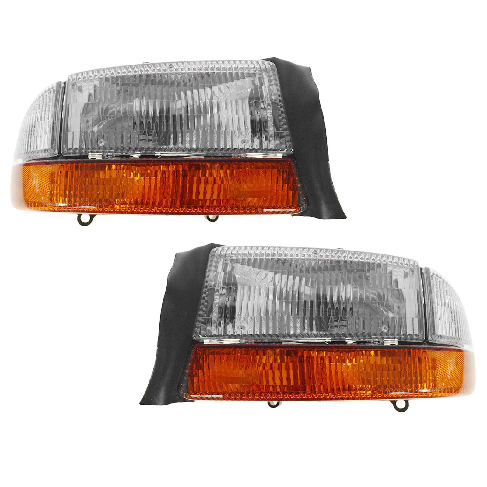 Trq Driver & Passenger Side Headlight Assembly Set Headlights Driver & Passenger Side Compatible With 1997-2004 Dodge Dakota 199