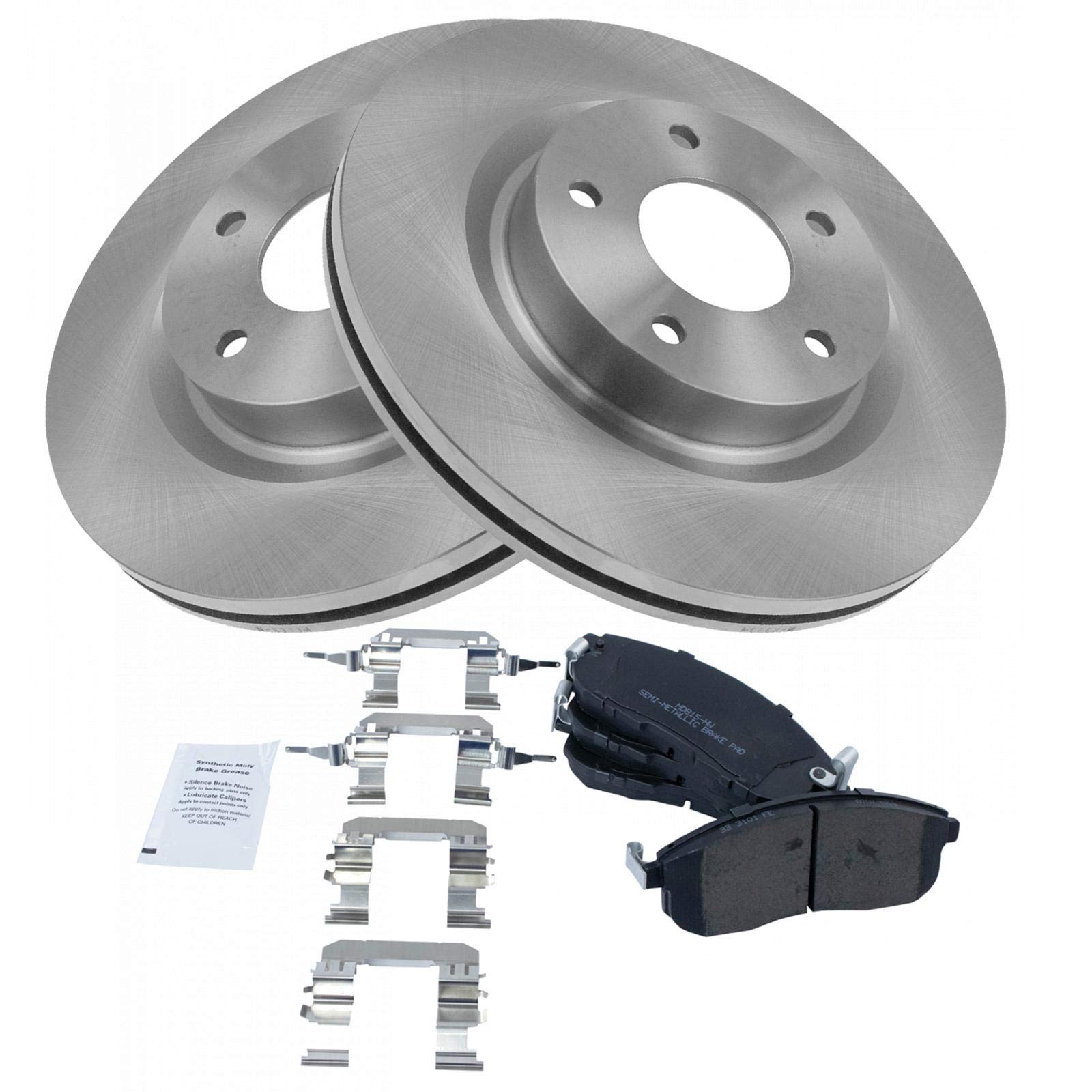 Trq Front Brake Pad & Rotor Kit Brake Pads Brake Rotor Semi-Metallic Compatible With 2007-2013 Nissan Altima