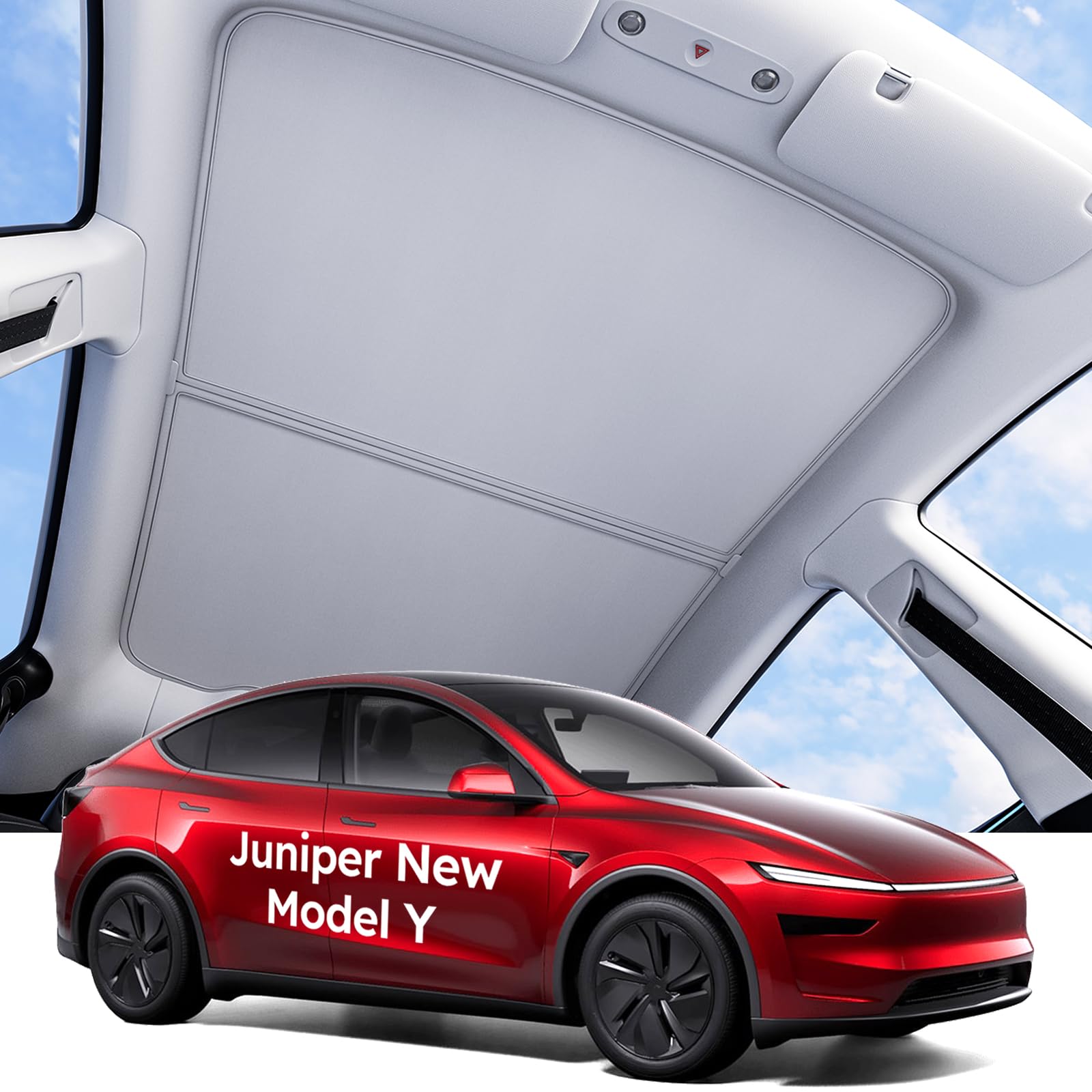 Wigoo 2025 Tesla New Model Y Juniper Accessories Sunshade Roof [Never Sag, Nano Ice-Crystal Coatings] 3-Gen Heat Insulation Glas