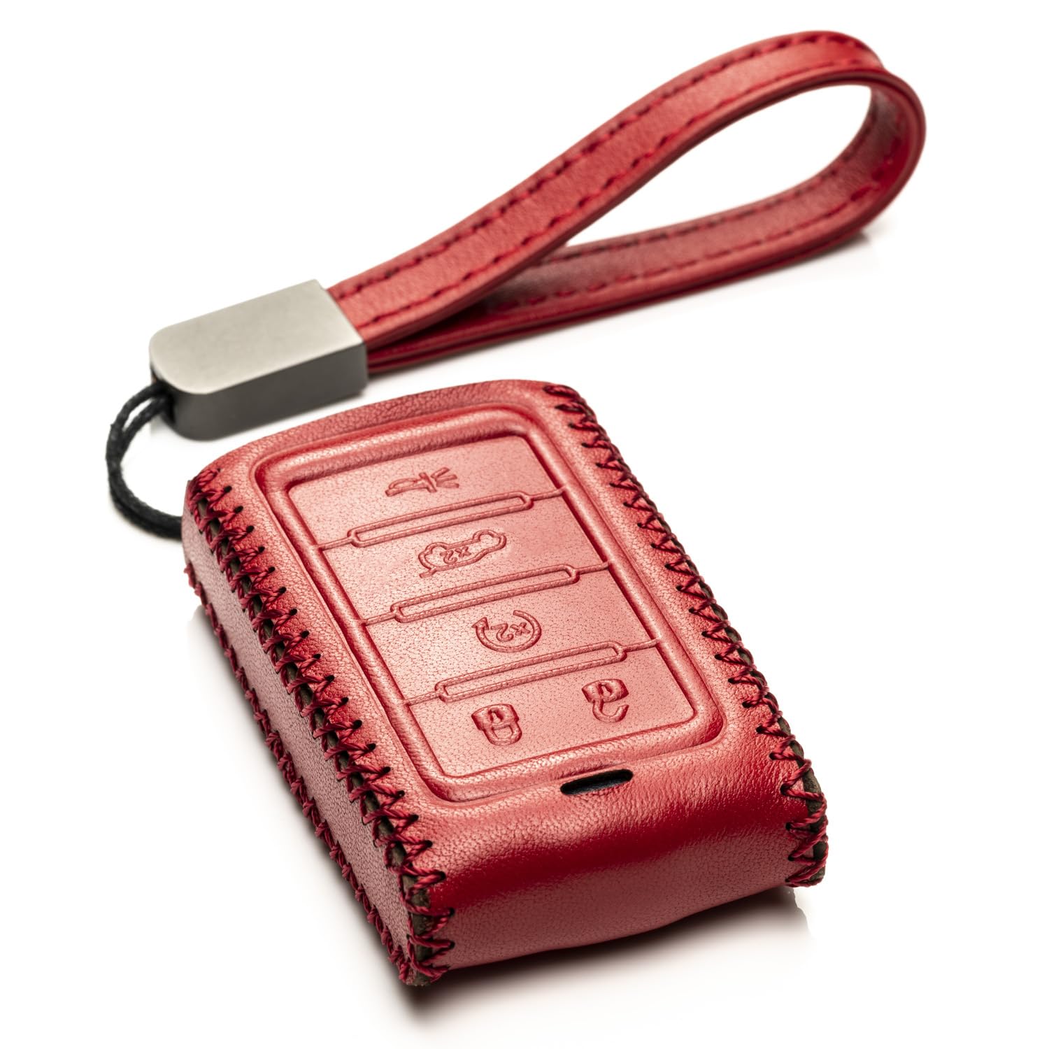 Vitodeco Genuine Leather Smart Key Fob Case Compatible With Jeep Wagoneer, Jeep Grand Wagoneer, Jeep Grand Cherokee 2022-2025 (N