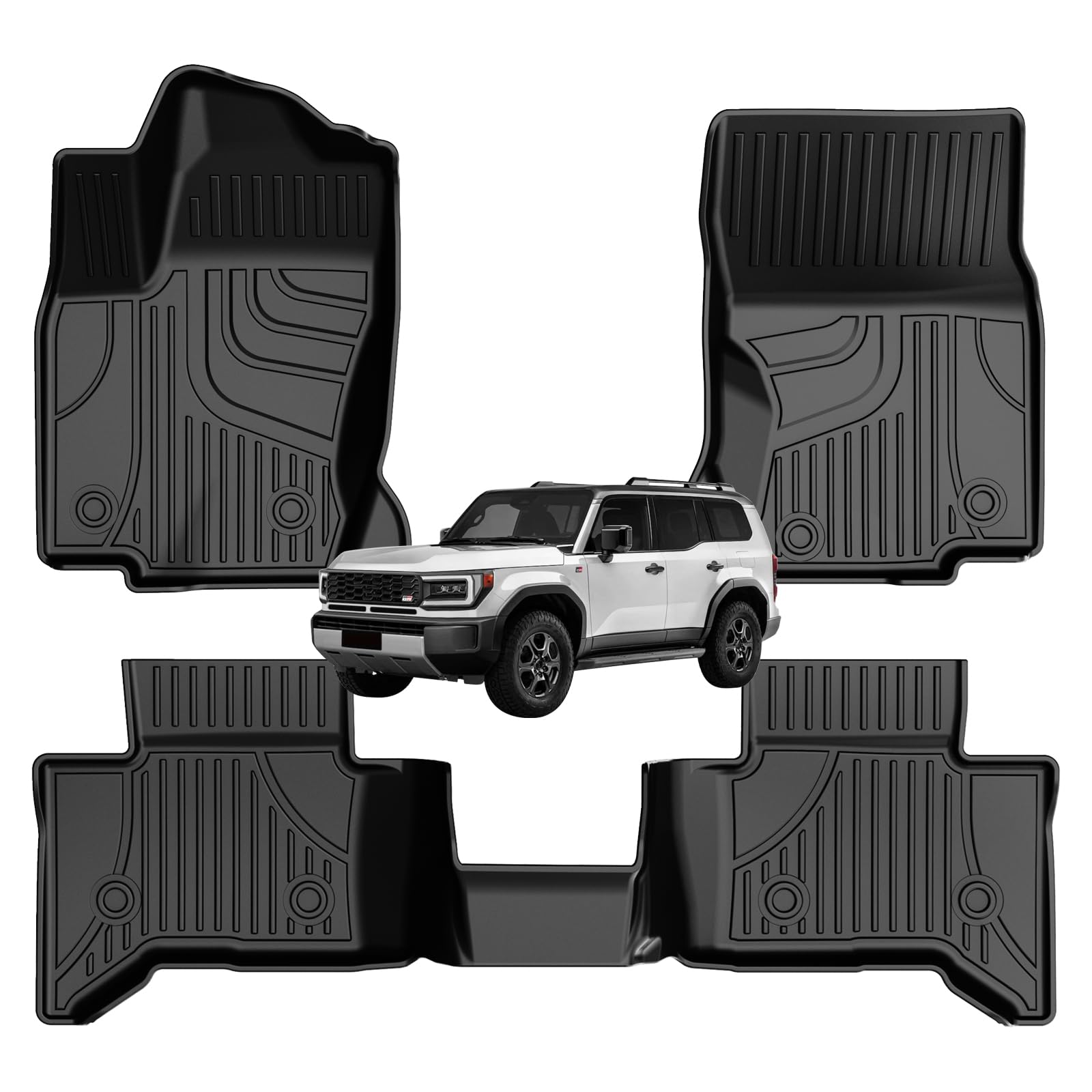 Aomsazto Floor Mats Compatible With Toyota Land Cruiser & Lexus Gx550 2024 2025: All Weather Floor Liner Replacement For 2025 To