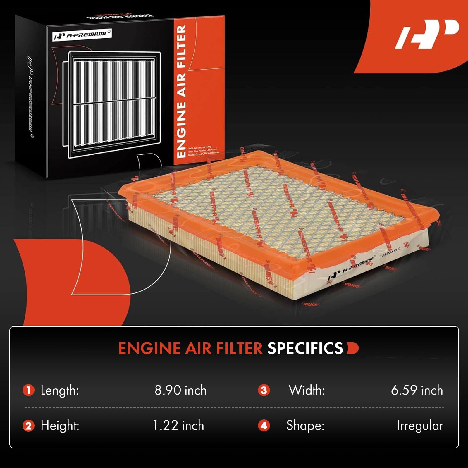 A-Premium Engine Air Filter Compatible with Nissan & Infinit Models - Rogue, Sentra, 300ZX, Juke, FX35, FX37, FX50, M56, Q50, Q6