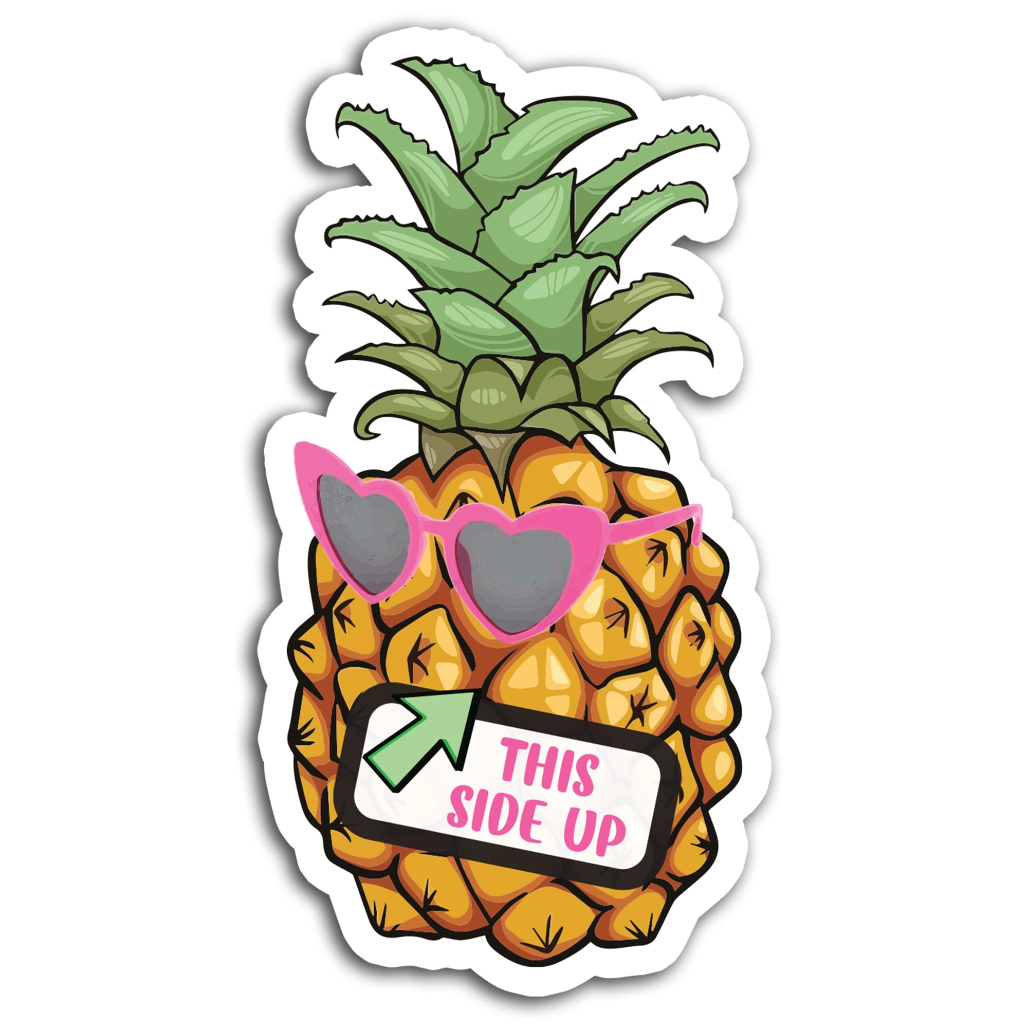 Magnet Me Up This Side Up Right Side Up Pineapple with Sunglasses Magnet Decal, 4x8 Inch, Automotive Magnet for Car, Truck, SUV,