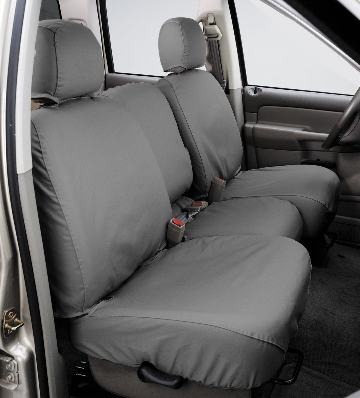 Covercraft - SS3351PCGY Custom-Fit Front Bench SeatSaver Seat Covers - Polycotton Fabric, Grey