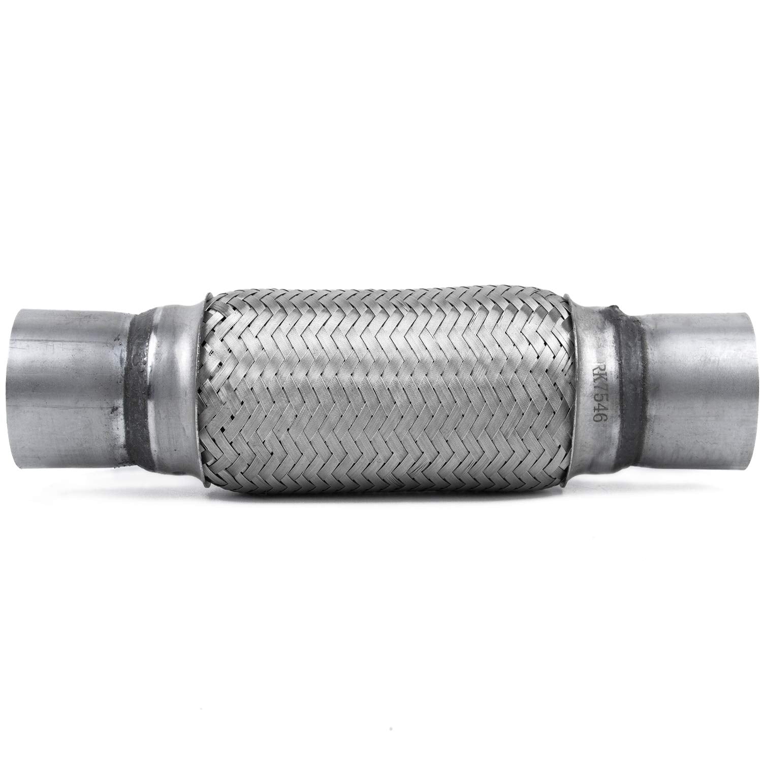 2.5 Inch Exhaust Flex Pipe - Rp Remarkable Power, 2.5 Id X 12 Length Flexible Pipe, Stainless Steel Double Braid Heavy Duty Universal Muffler Tube Rk7546 Automobile Replacement Part