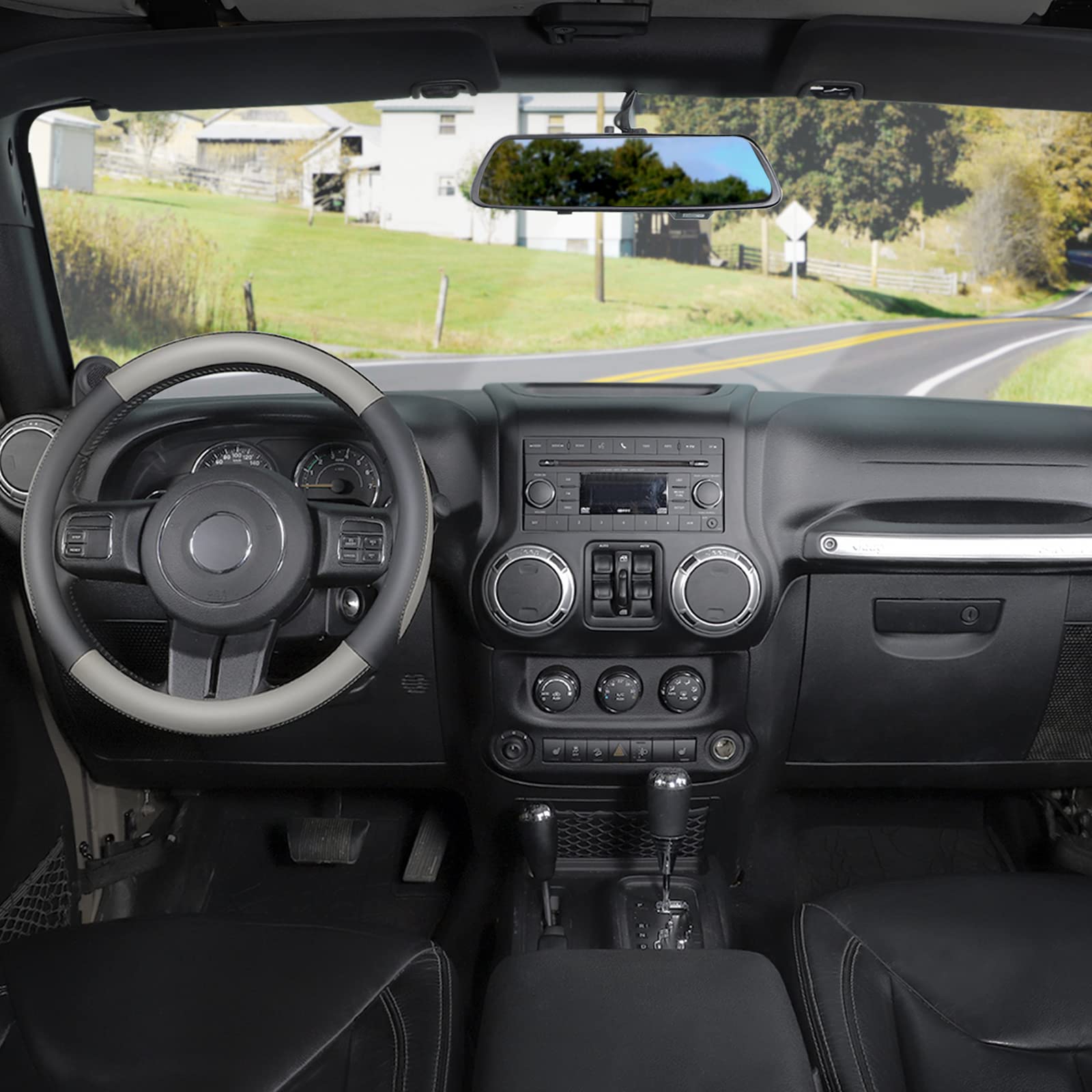 SEG Direct Car Steering Wheel Cover Large Size for F150 F250 F350 Ram 4Runner Tacoma Tundra Range Rover with 15 1/2 inches-16 in