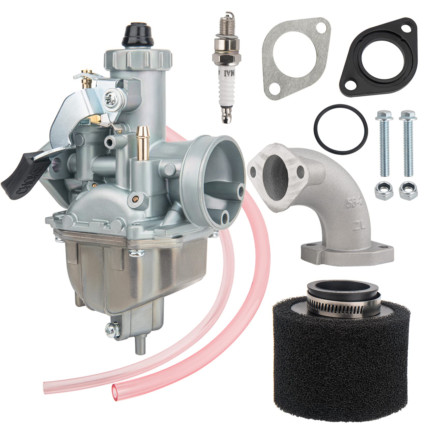 Vm22 26M Carburetor With Air Filter Intake Compatible With Pipe Pit Dirt Bike Motorcycle 110Cc 125Cc 140Cc Lifan Yx Zongshen Pit Dirt Bike Crf70 Xr50 Klx Bbr Apollo Thumpstar Braaap Atomic Dhz Ssr