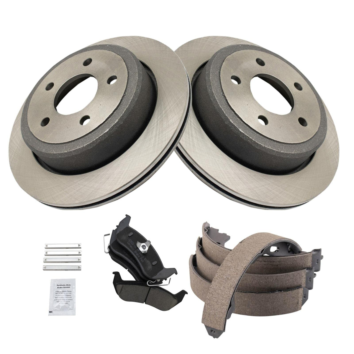 Trq Rear Ceramic Brake Pad & Rotor Kit Compatible With 2010-2011 Ford Ranger