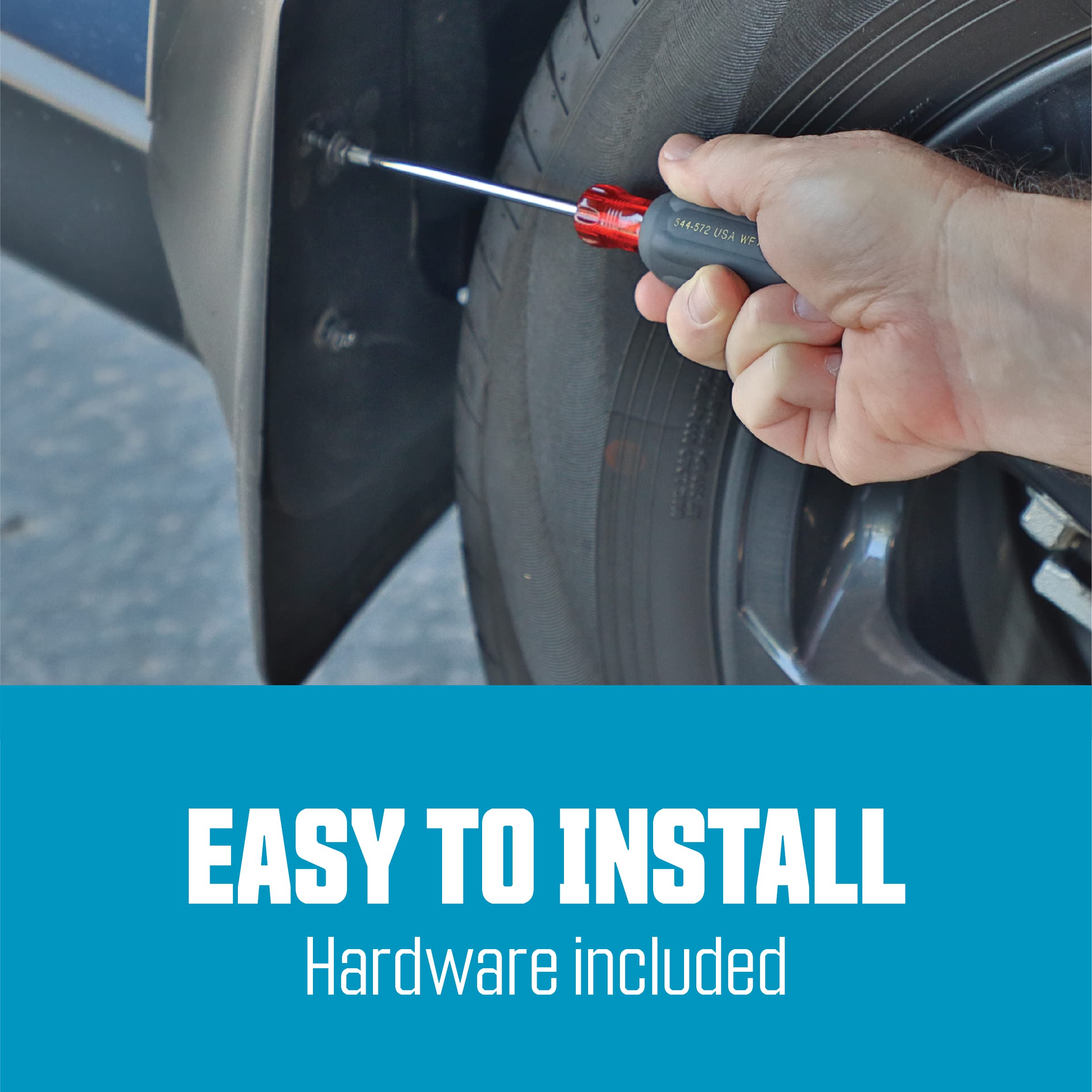 Hopkins Towing Solutions RoadSport 4766 'B' Series Universal Fit Premiere Splash Guard (Black with Red Prism; 15-3/4 Height x