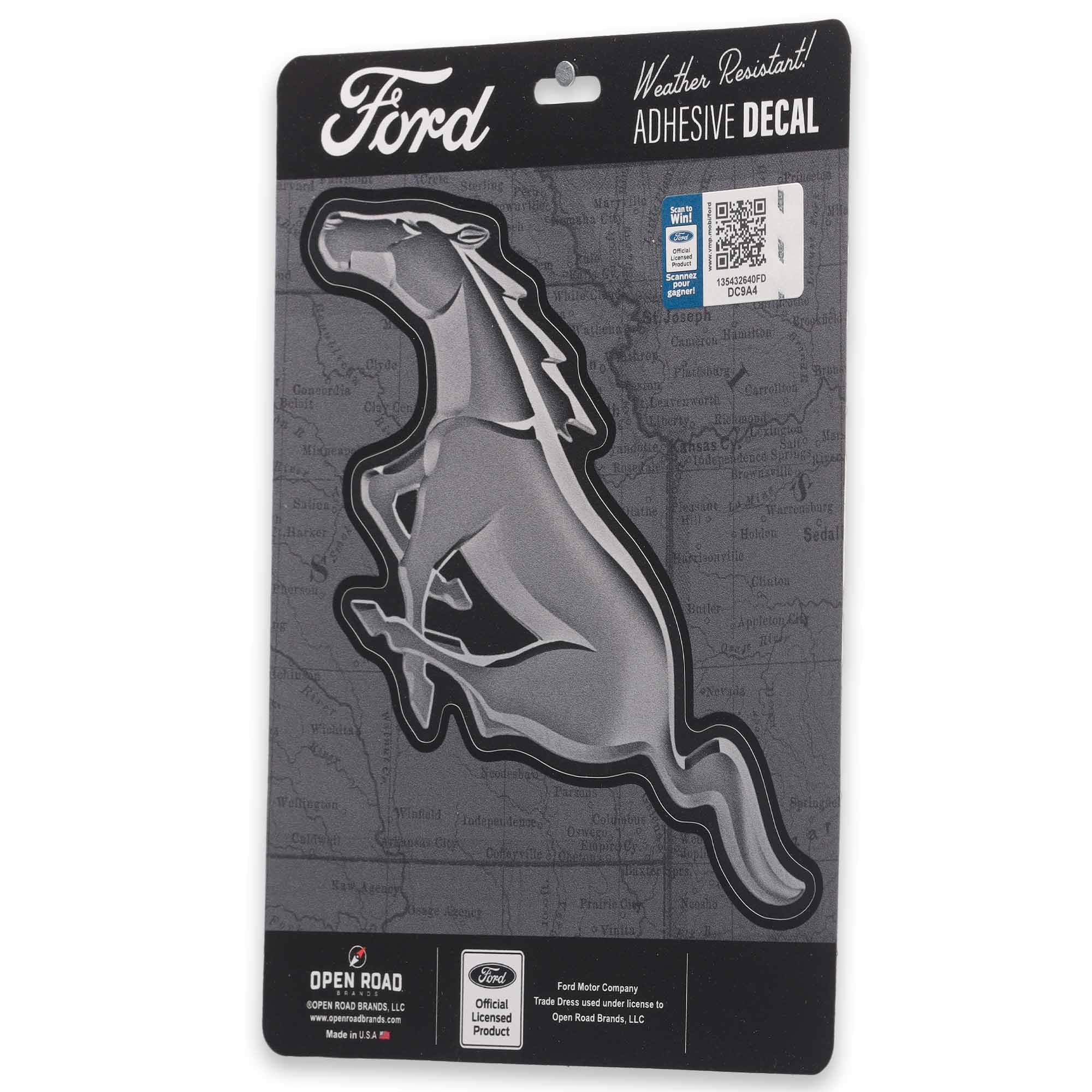 Ford Mustang Horse Logo Adhesive Vinyl Decal - Fun Ford Mustang Sticker for Car, Window, Water Bottle or Laptop
