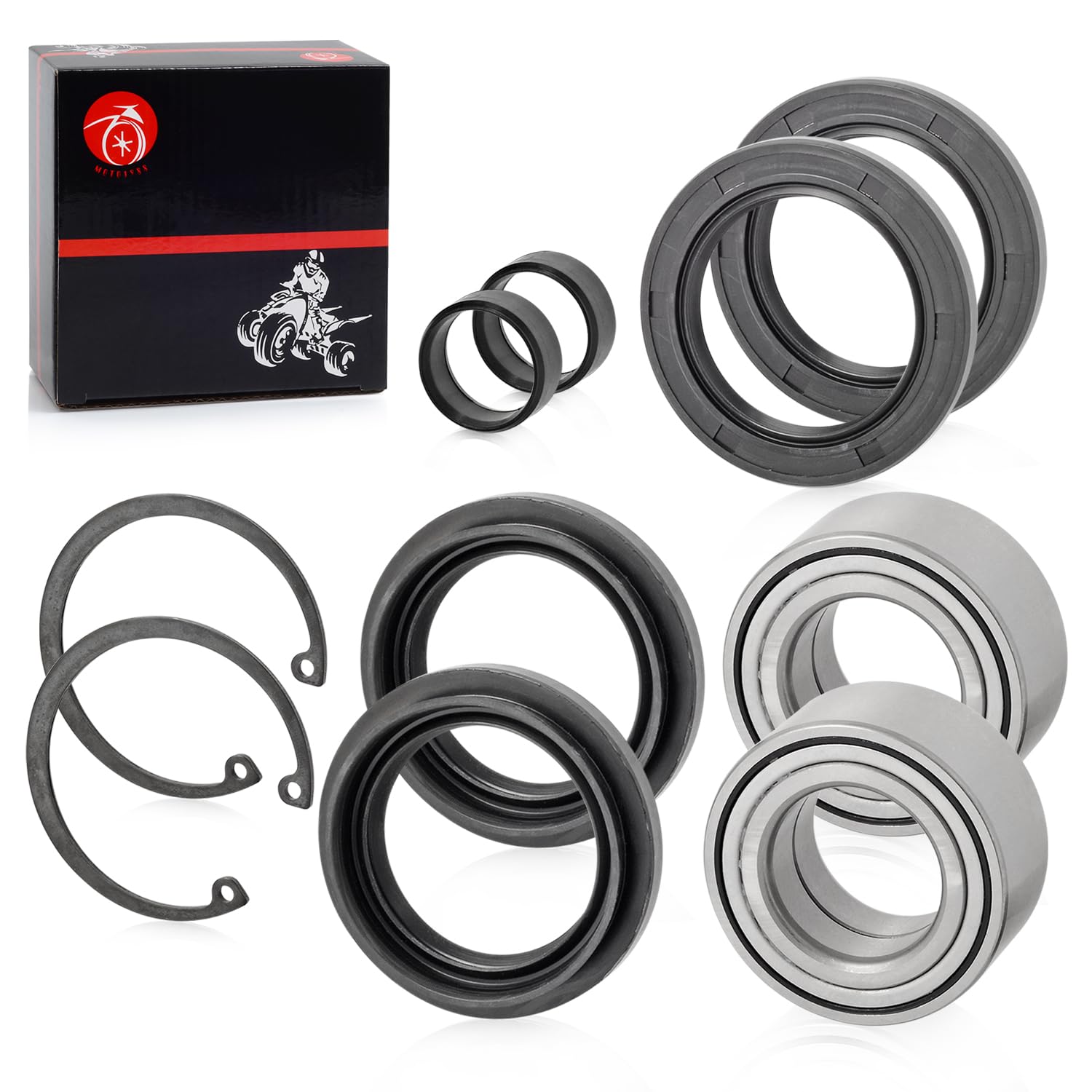 Moto1988 Heavy Duty Front Wheel Bearings & Seals Kit For Honda Foreman 400 450 500 Trx400Fw Trx450Fe/Fm Trx500 Fe/Fm/Fpe/Fpm/Fa/