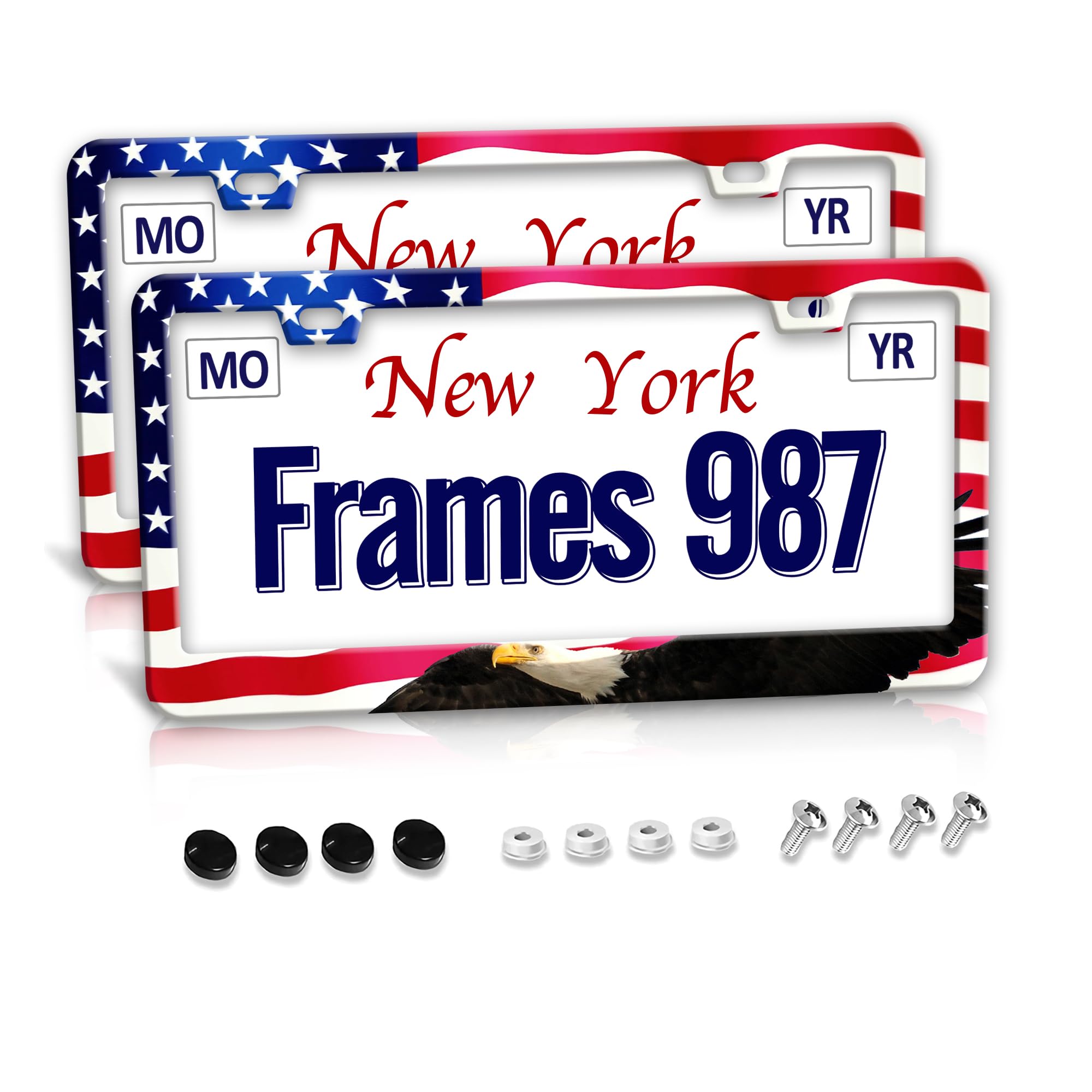 American Flag License Plate Frame American Flag License Plate Holder American Flag Eagle License Plate Frame Covers US Car Tag F